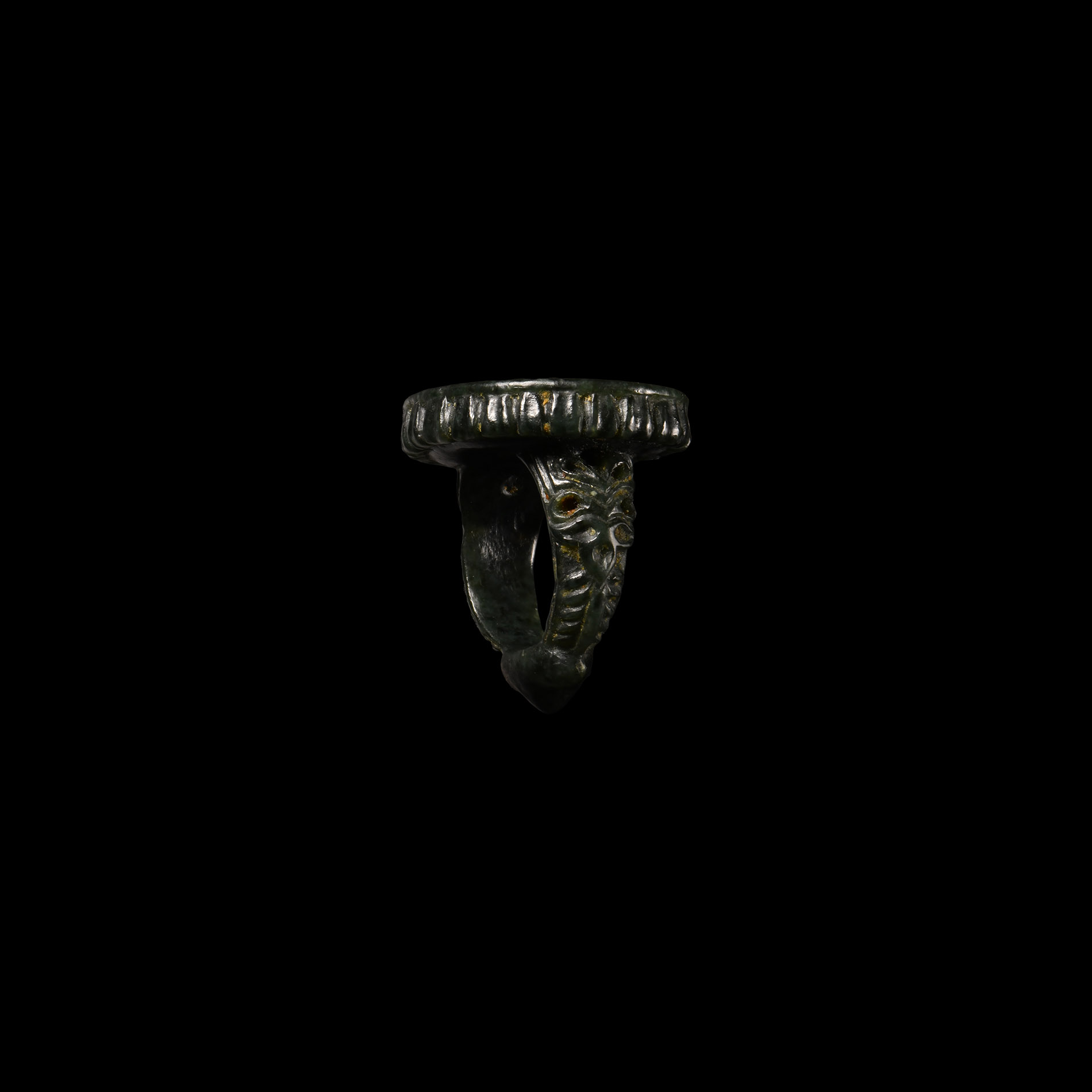 Large Moghul Calligraphic Jadeite Ring