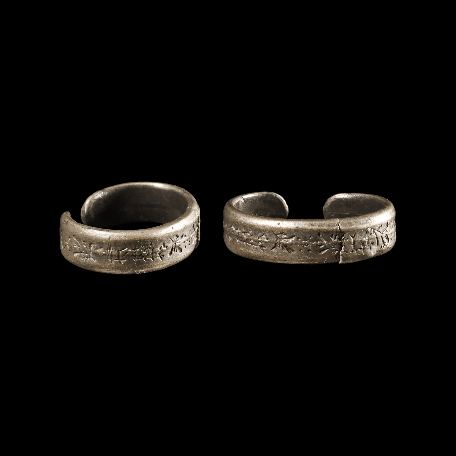 Medieval Silver Ring with Black Letter Inscription