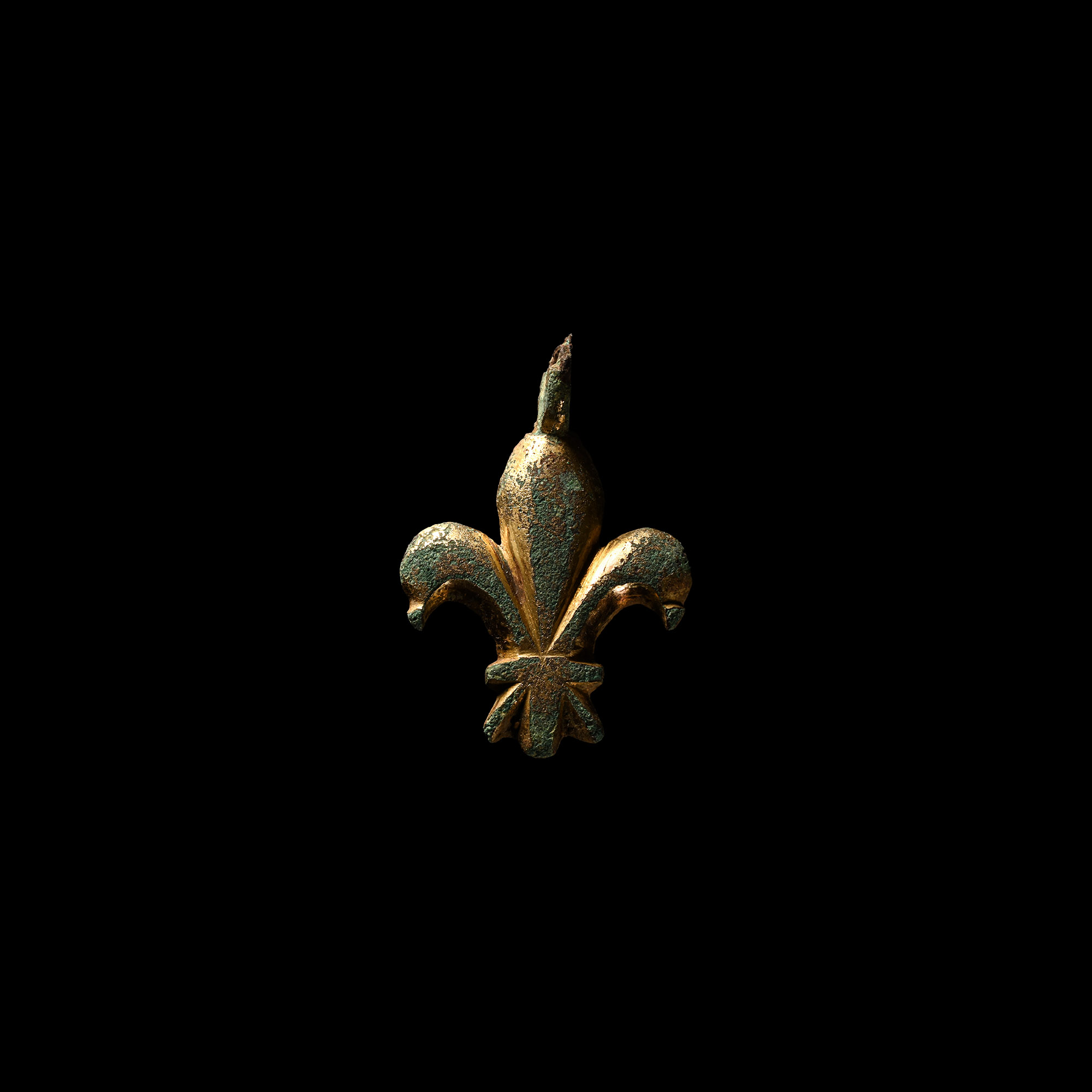 Medieval Bronze Knight's Fleur-De-Lis Heraldic Horse Harness Pendant
