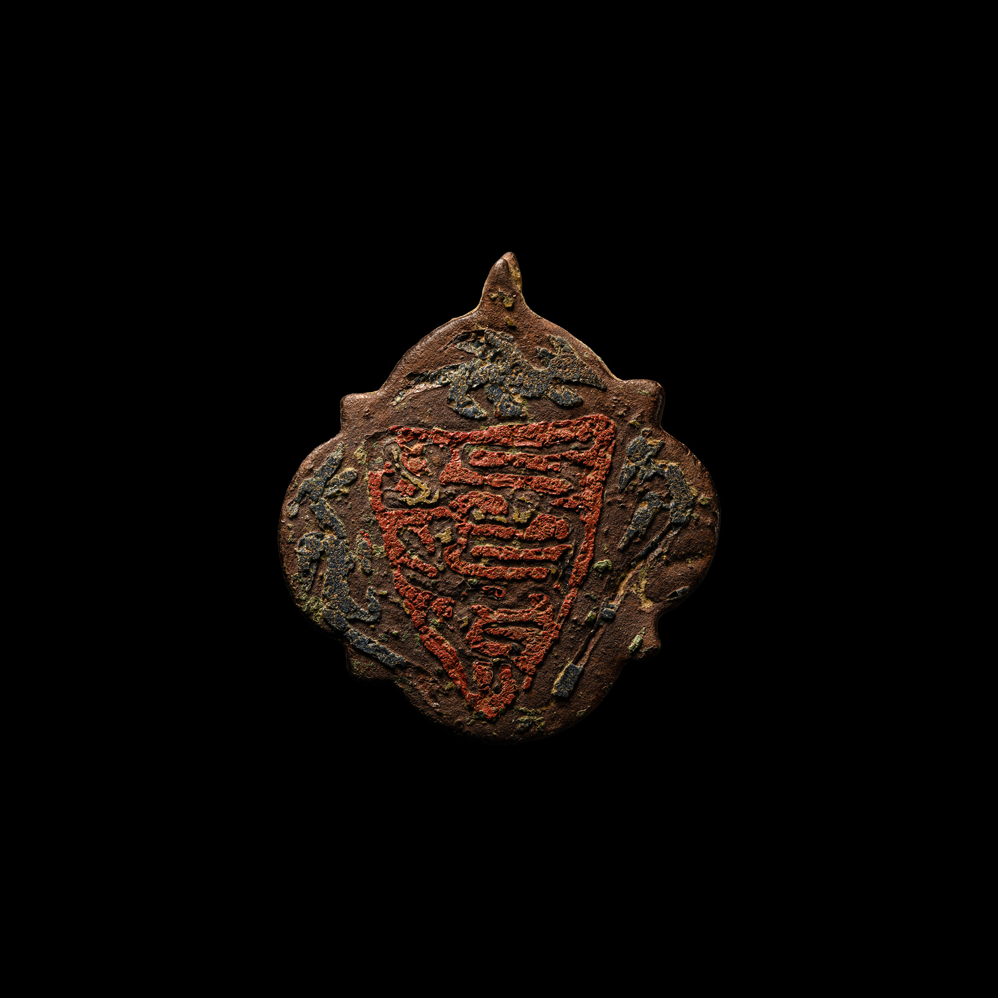 Medieval Knight's Bronze Heraldic Horse Harness Pendant with Royal Arms