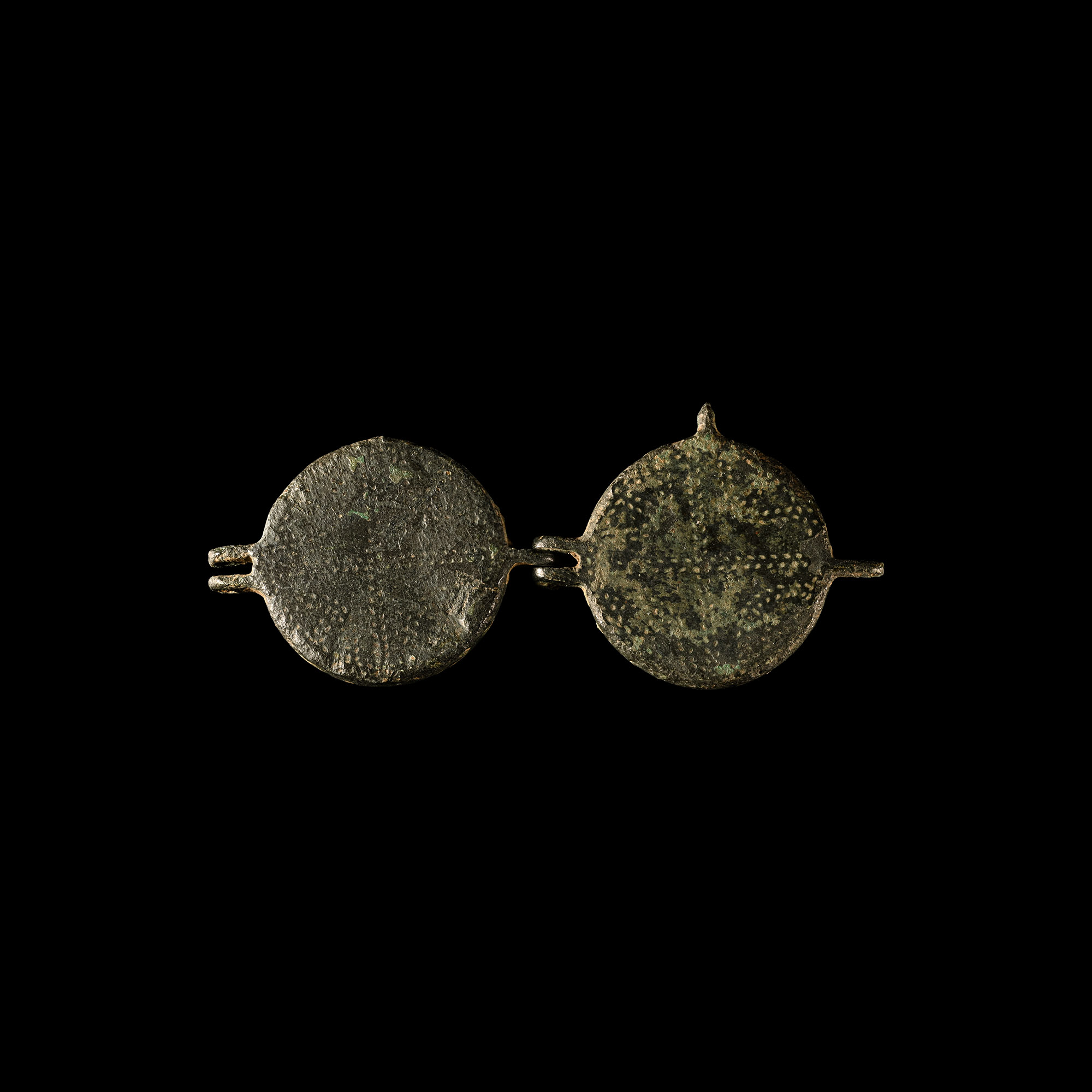 Medieval Bronze Pocket Folding Mirror Case