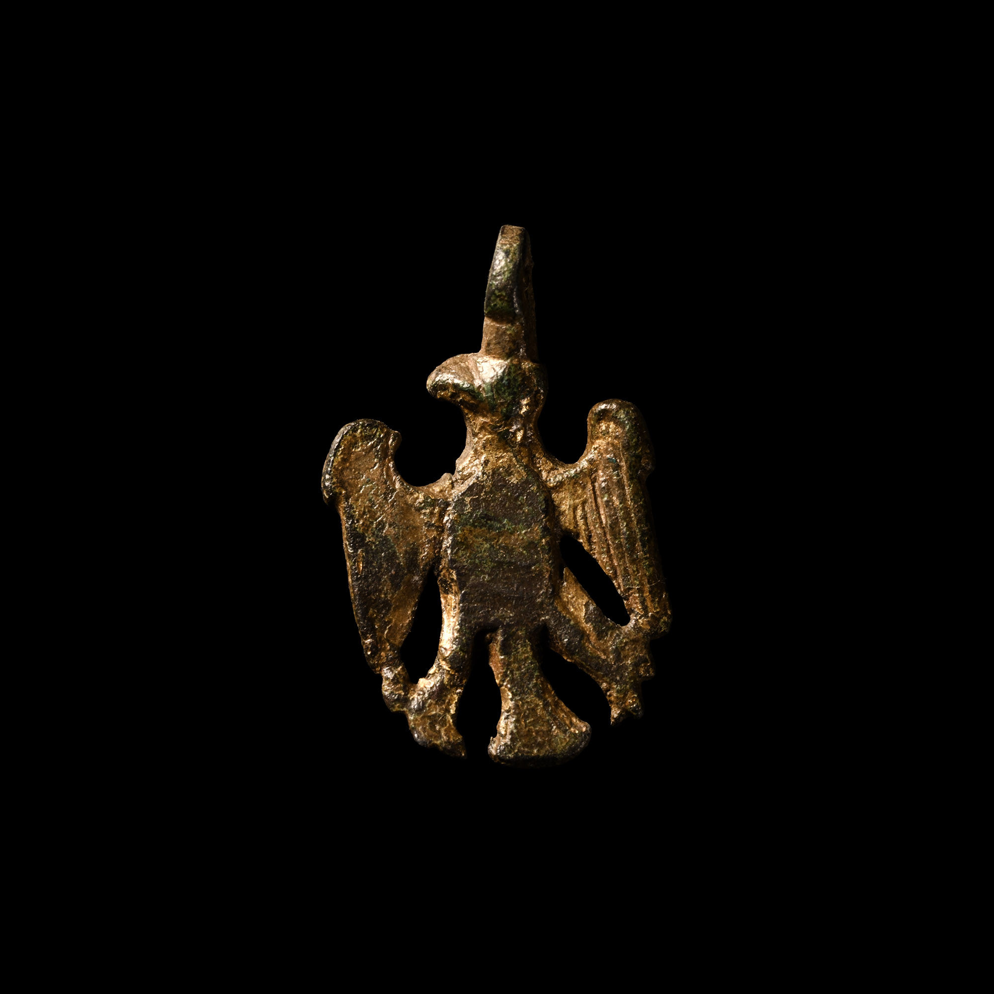 Medieval Knight's Gilt Bronze Heraldic Eagle Horse Harness Pendant