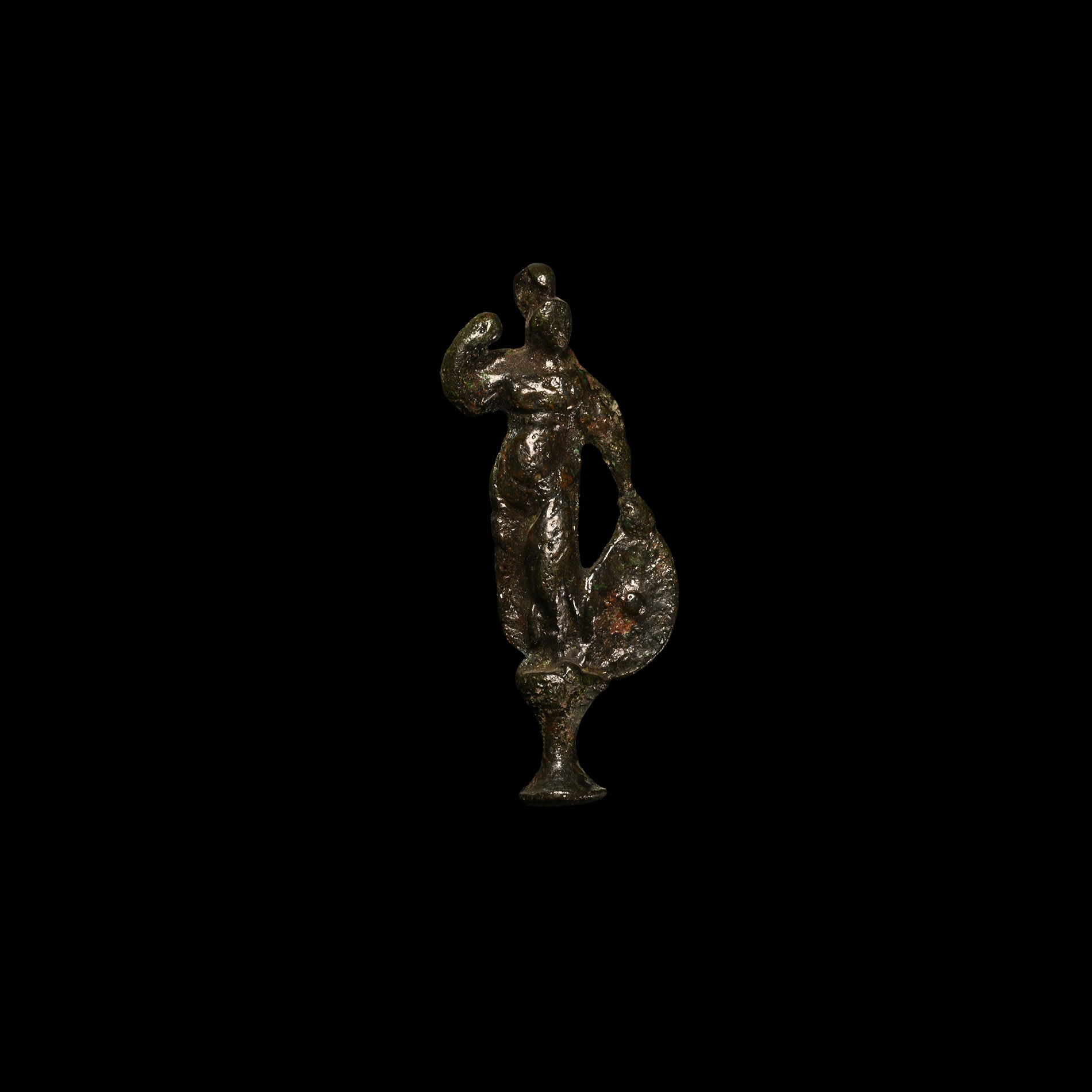 Georgian Bronze Pipe Tamper with Minerva