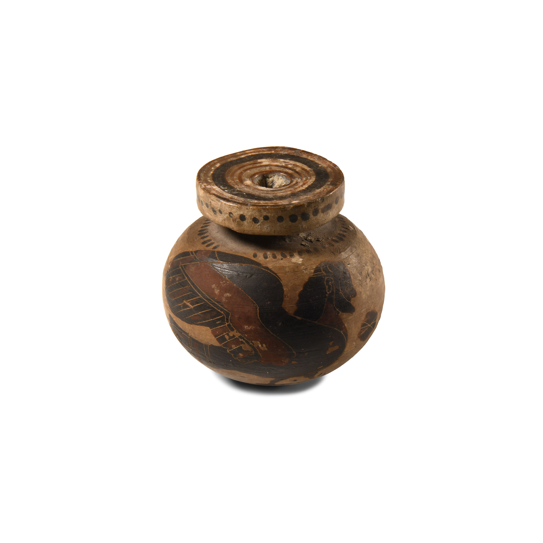 Corinthian Style Aryballos with Human-Headed Bird