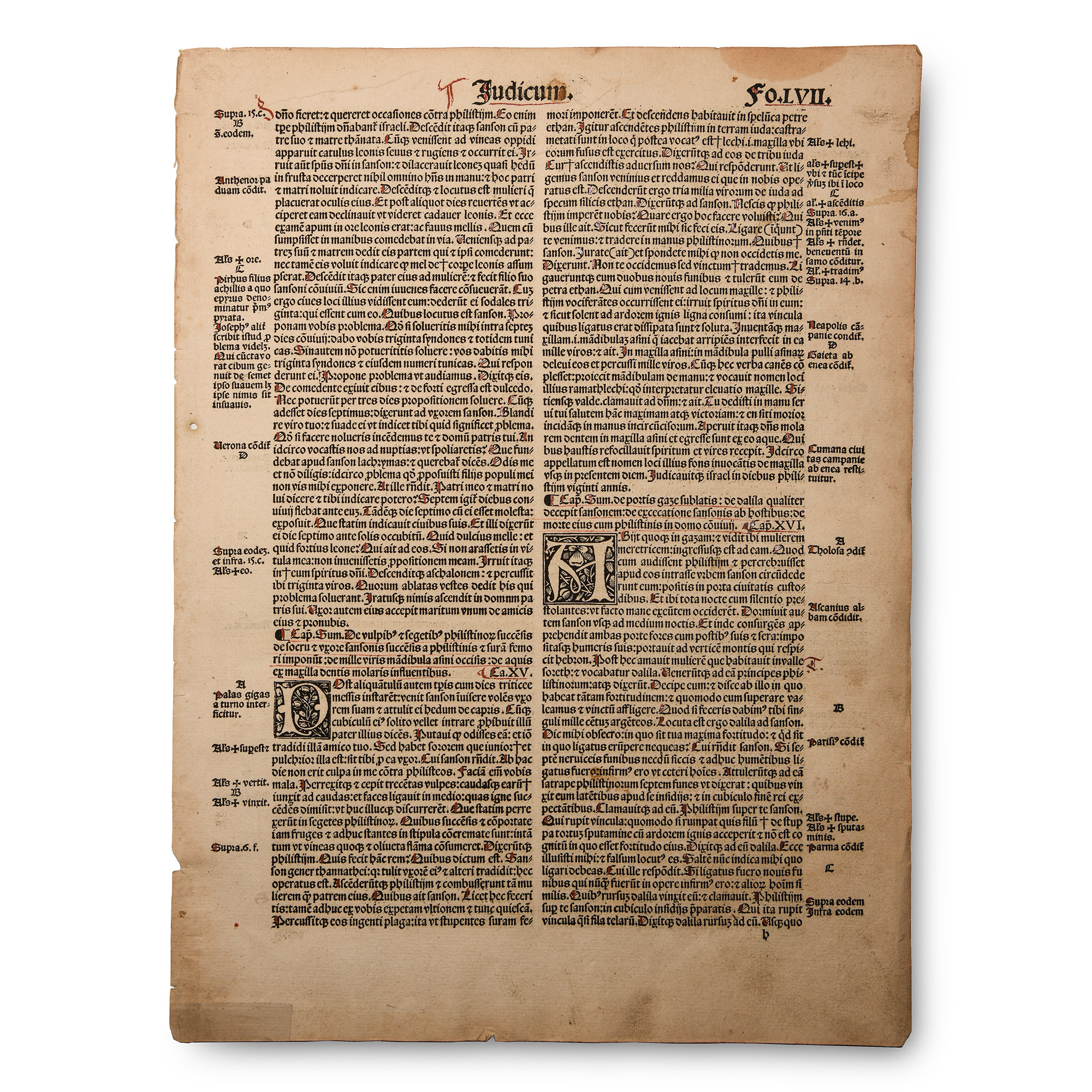 Medieval Judges Bible Page by Johann Gruninger