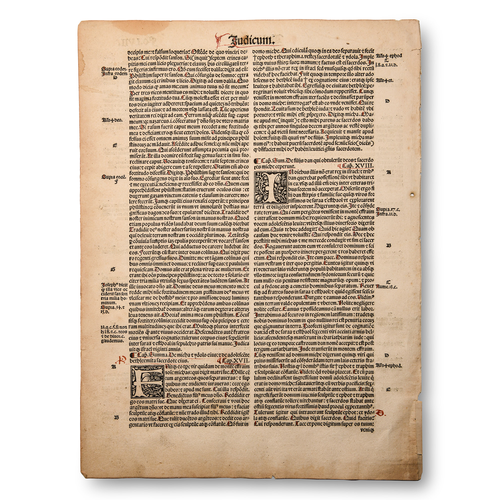 Medieval Judges Bible Page by Johann Gruninger