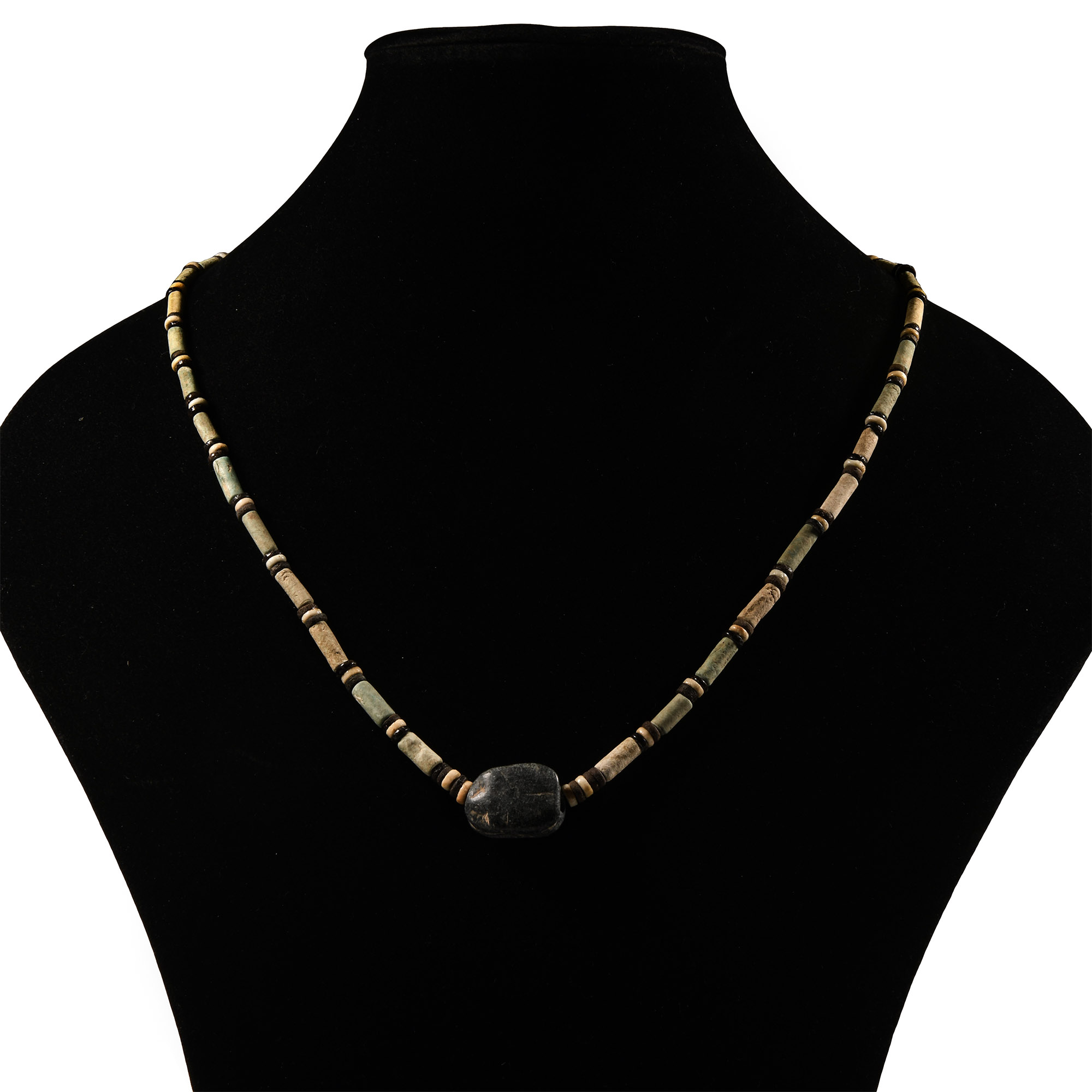 Egyptian Bead Necklace with Hardstone Scarab