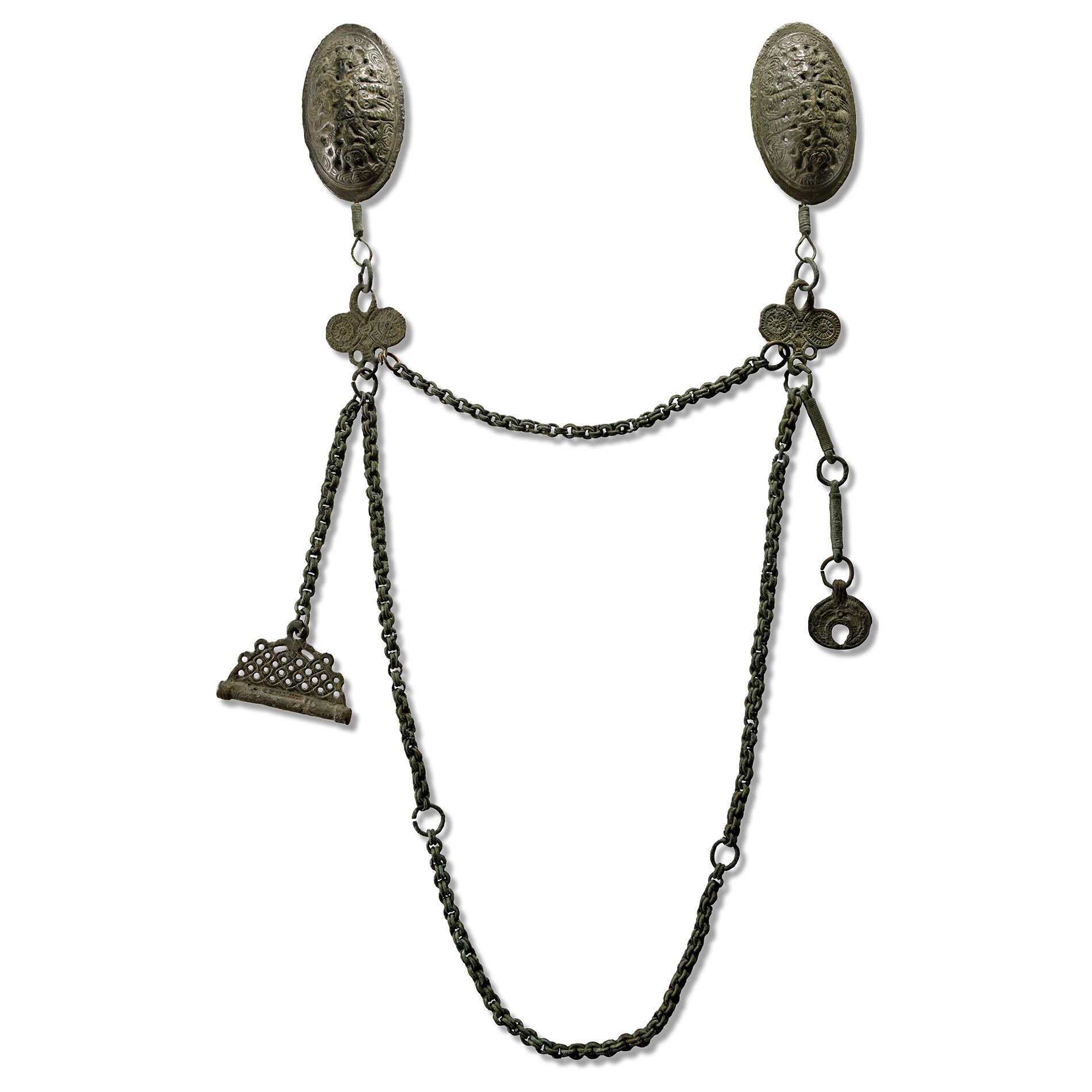 Viking Bronze Tortoise Brooch Set