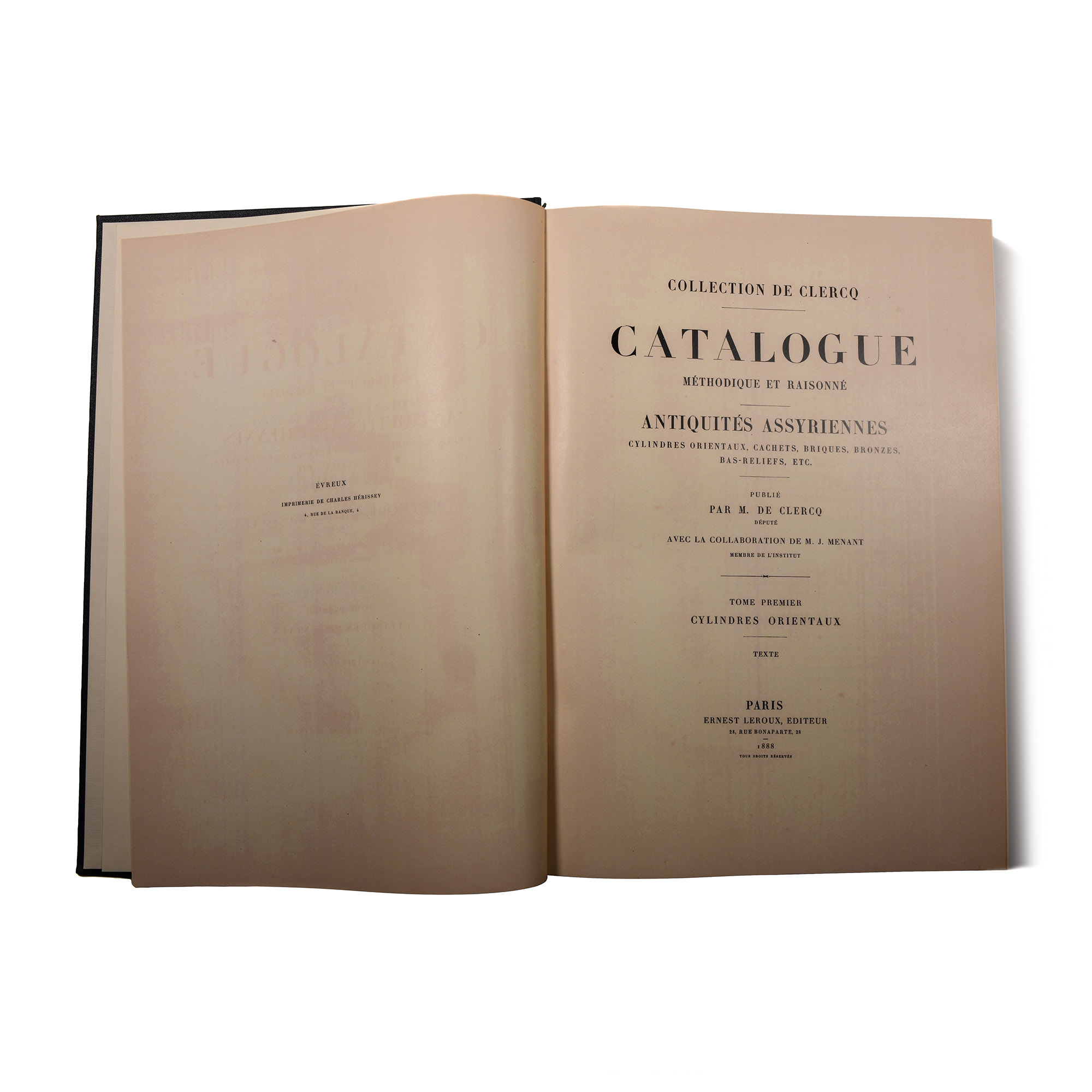 Archaeological Books - Collection de Clercq - Catalogue Antiquites Assyriennes - Facsimile Reprint
