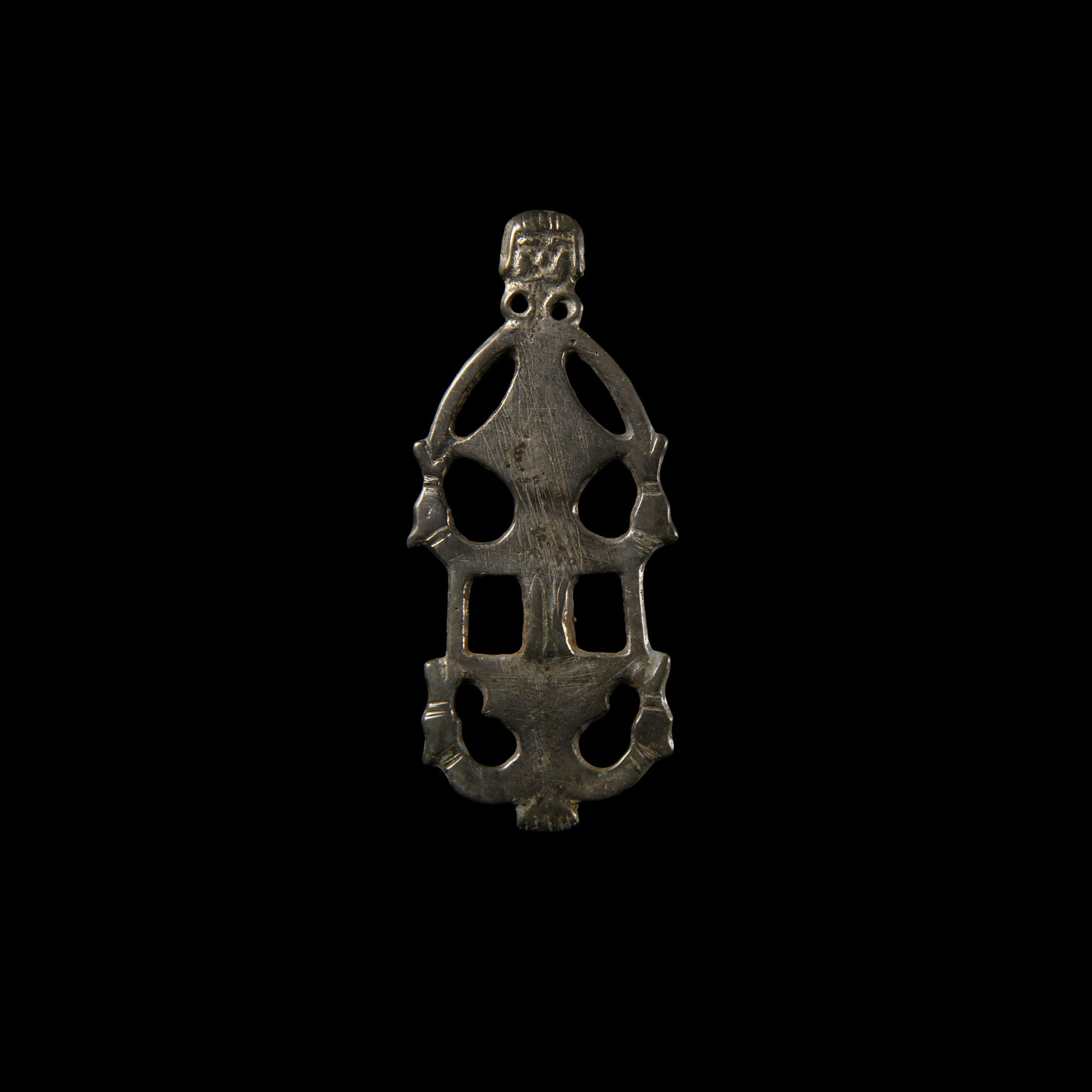 Migration Period Tinned Bronze Openwork Brooch