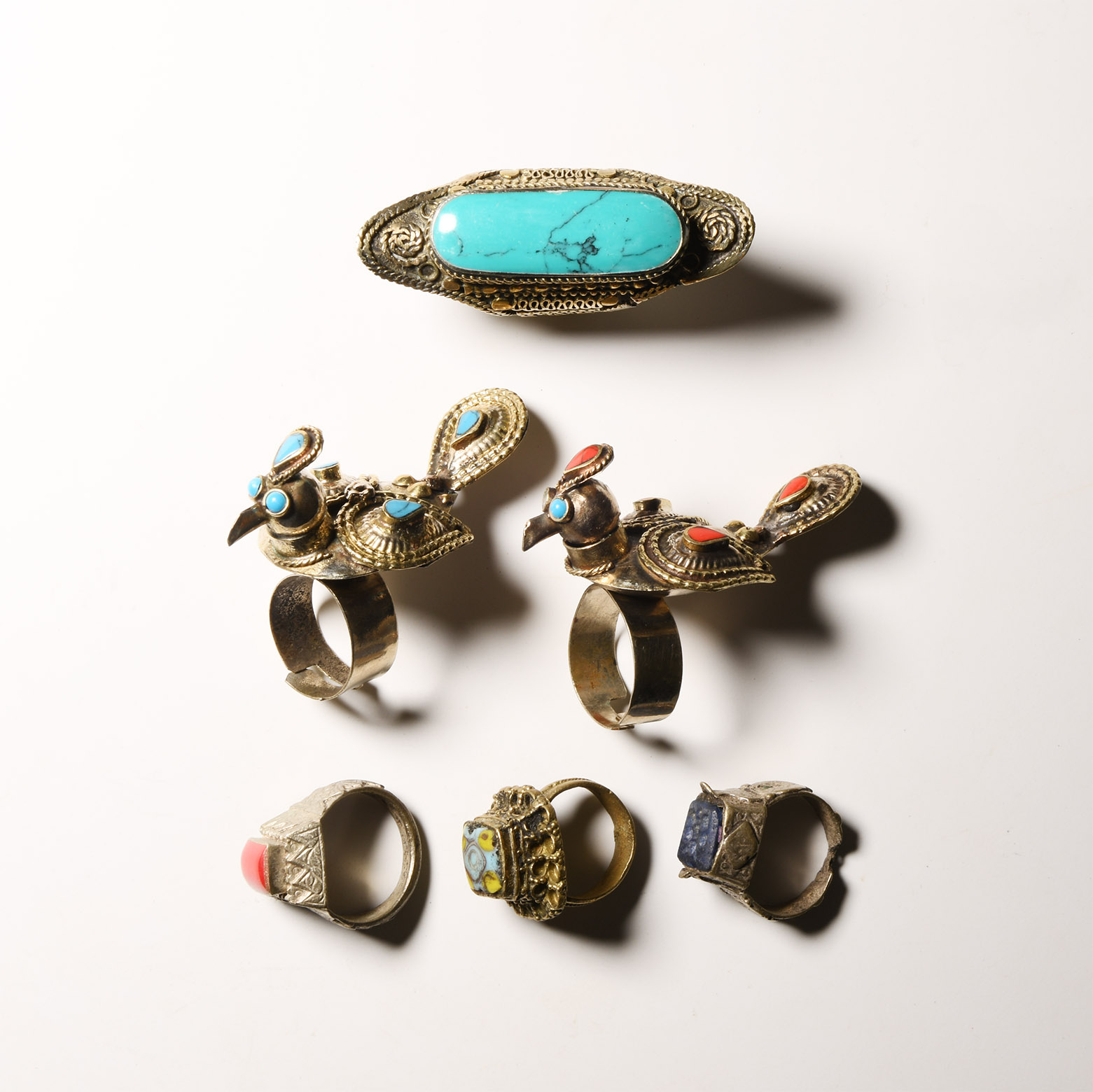 Bedouin Silver-Coloured Metal Ring Collection