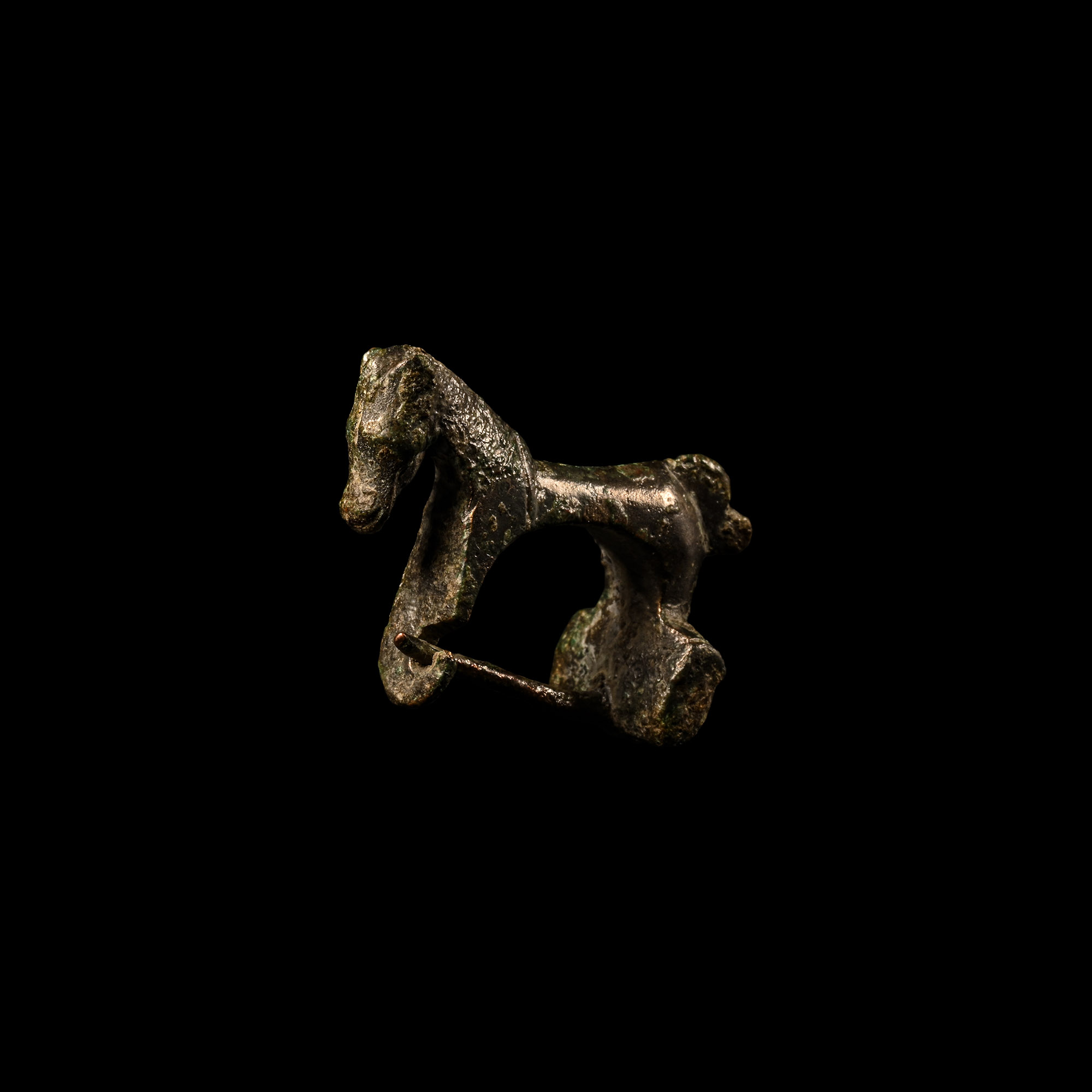 Roman Bronze Horse Brooch