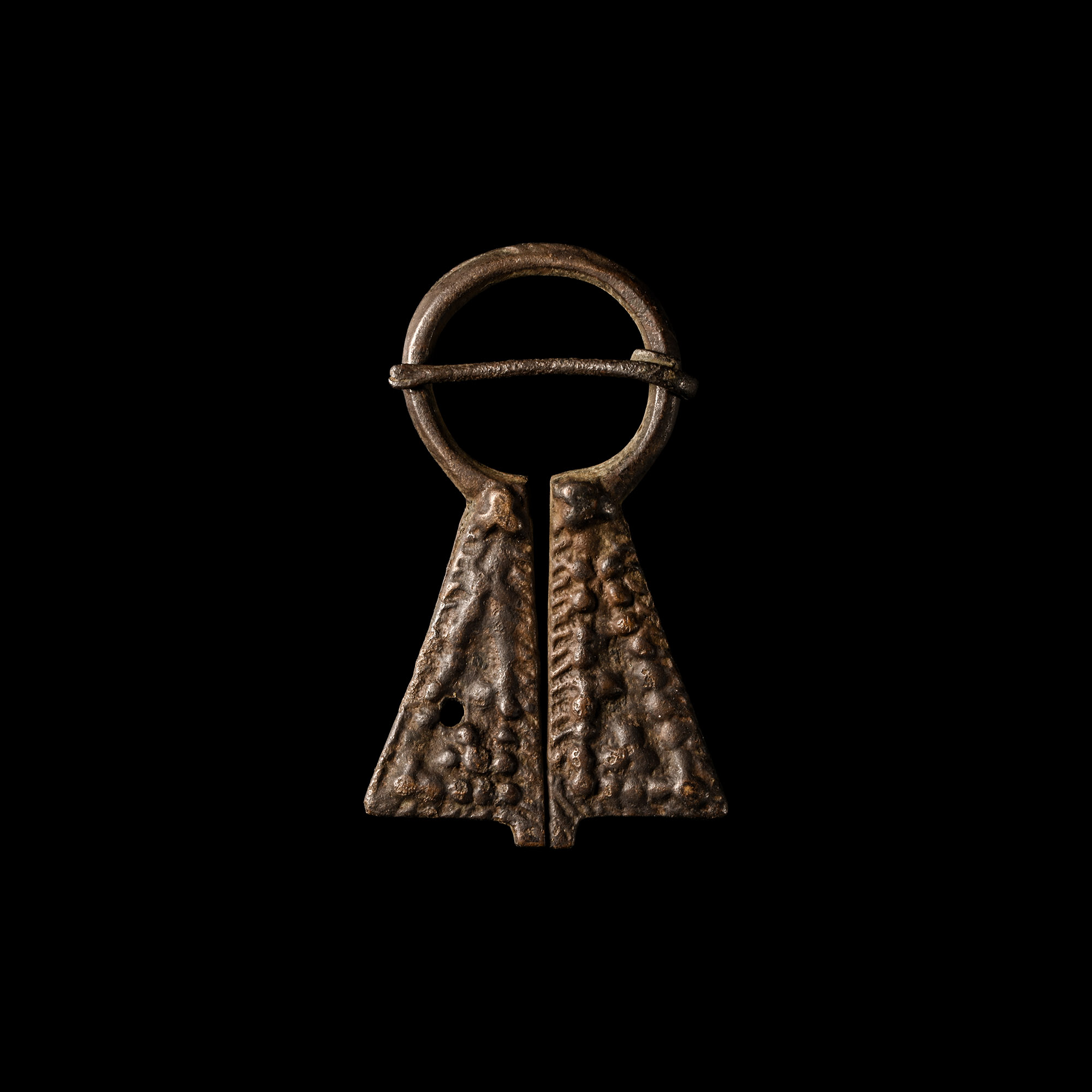 Viking Inspired Bronze Omega Brooch