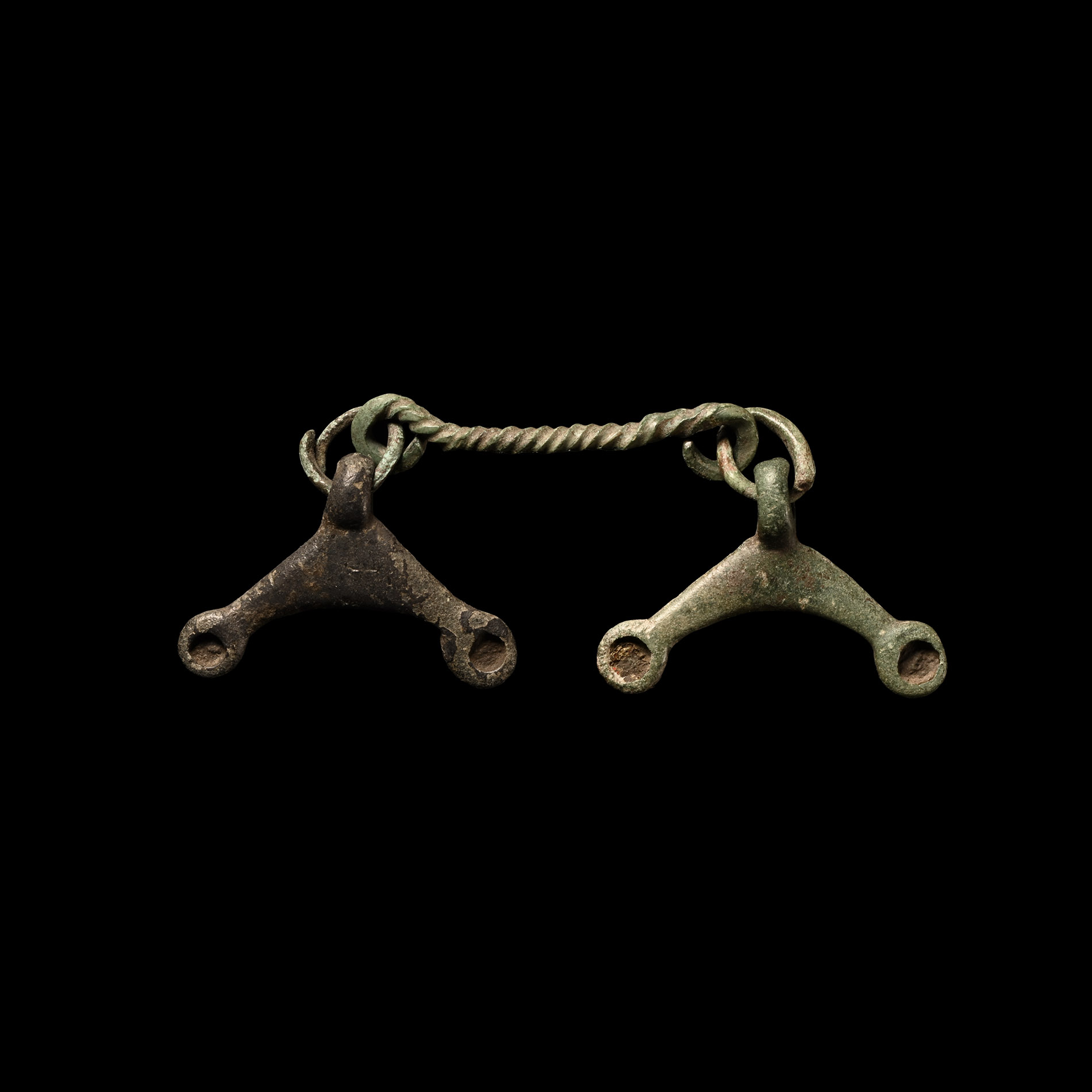 Iron Age Celtic Bronze Pendant Pair