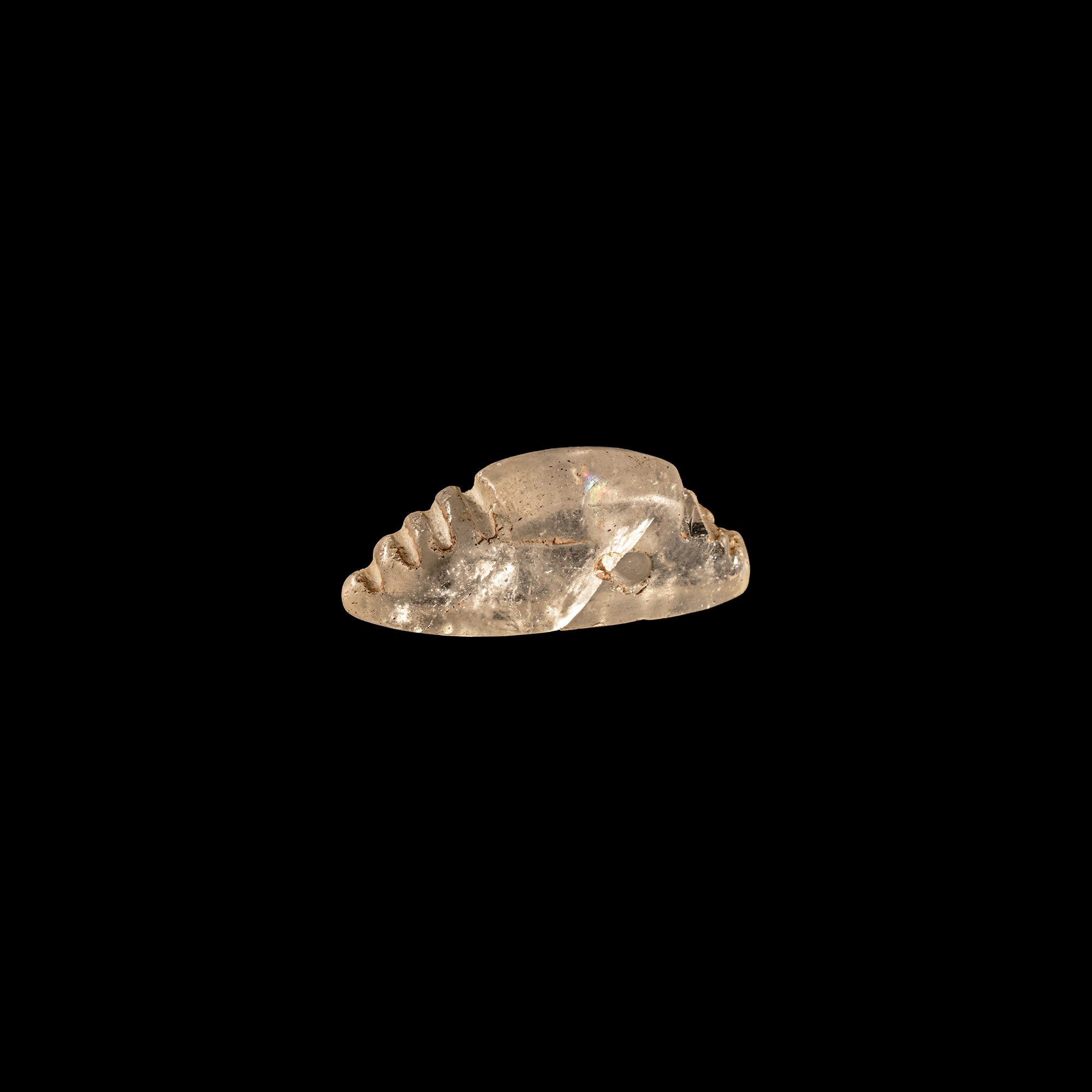Bactrian Rock Crystal Snail Amulet