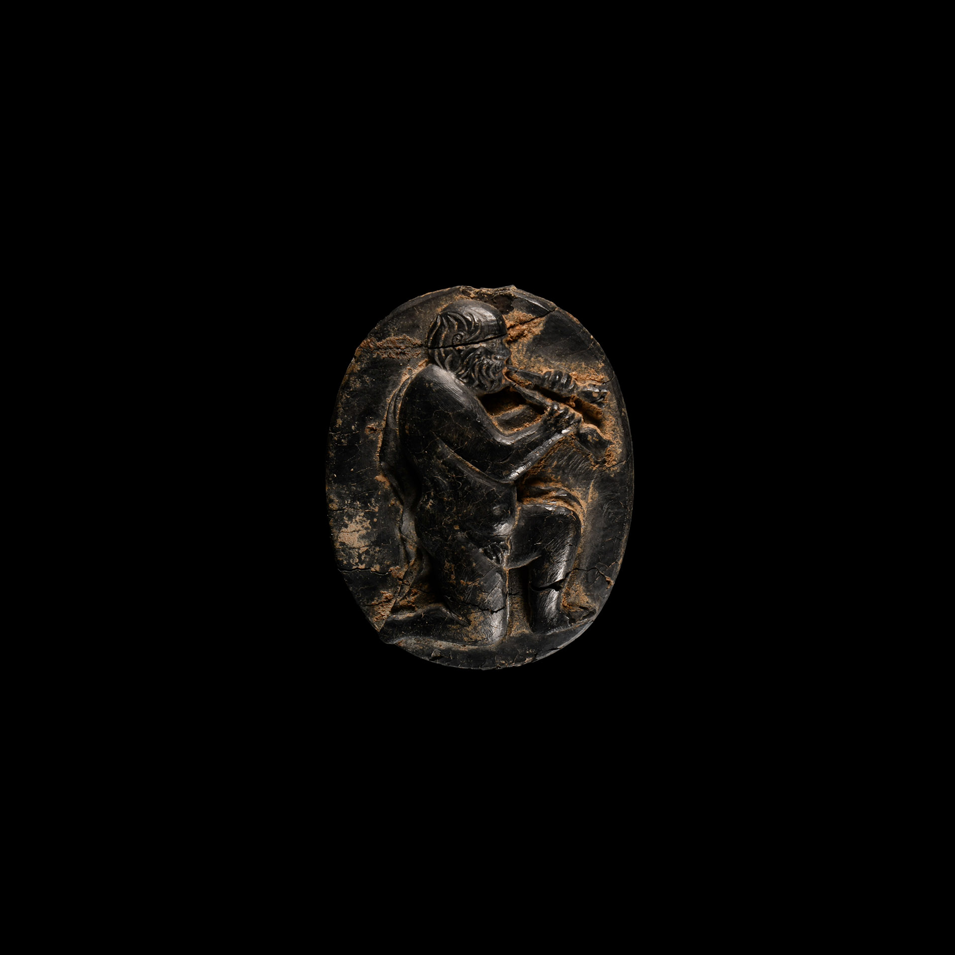 Roman Style Bone Cameo of Silenus