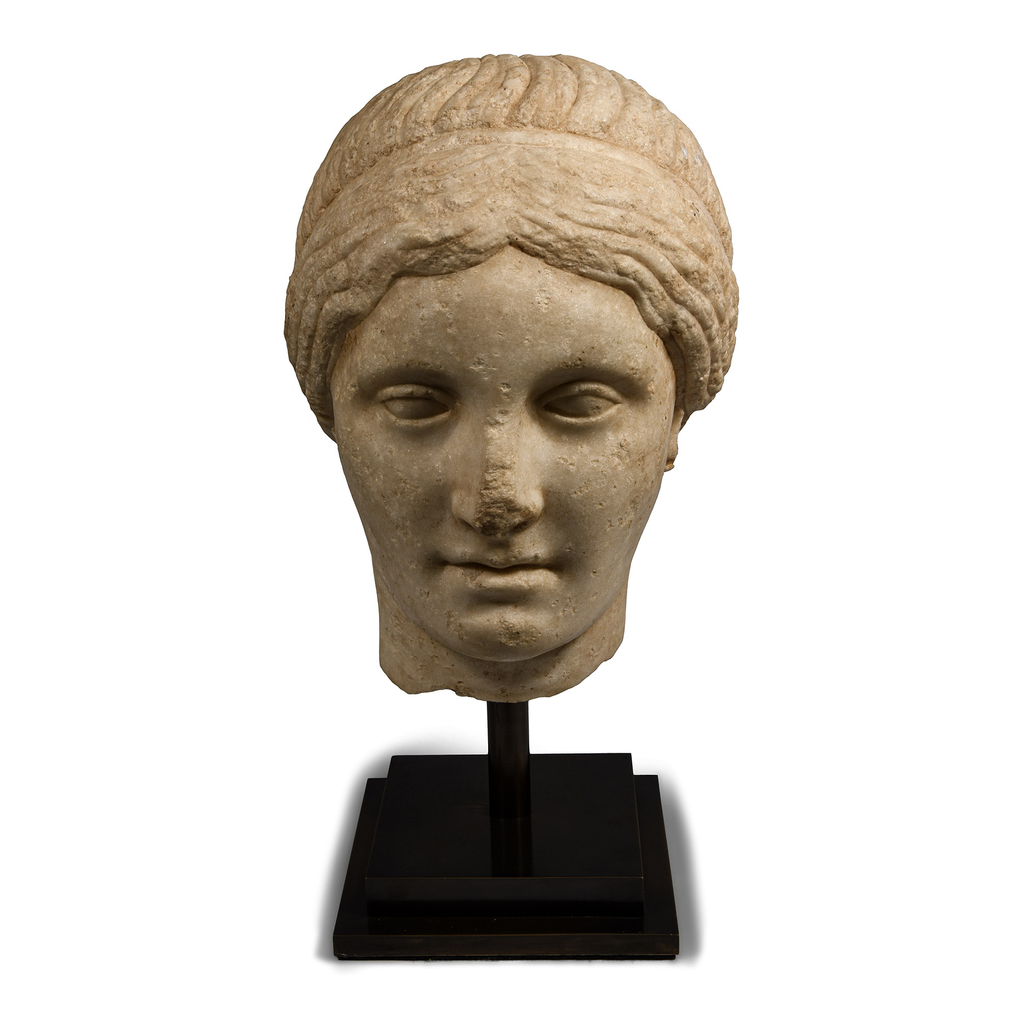 Larger Than Life-Size Hellenistic Style Female Marble Head