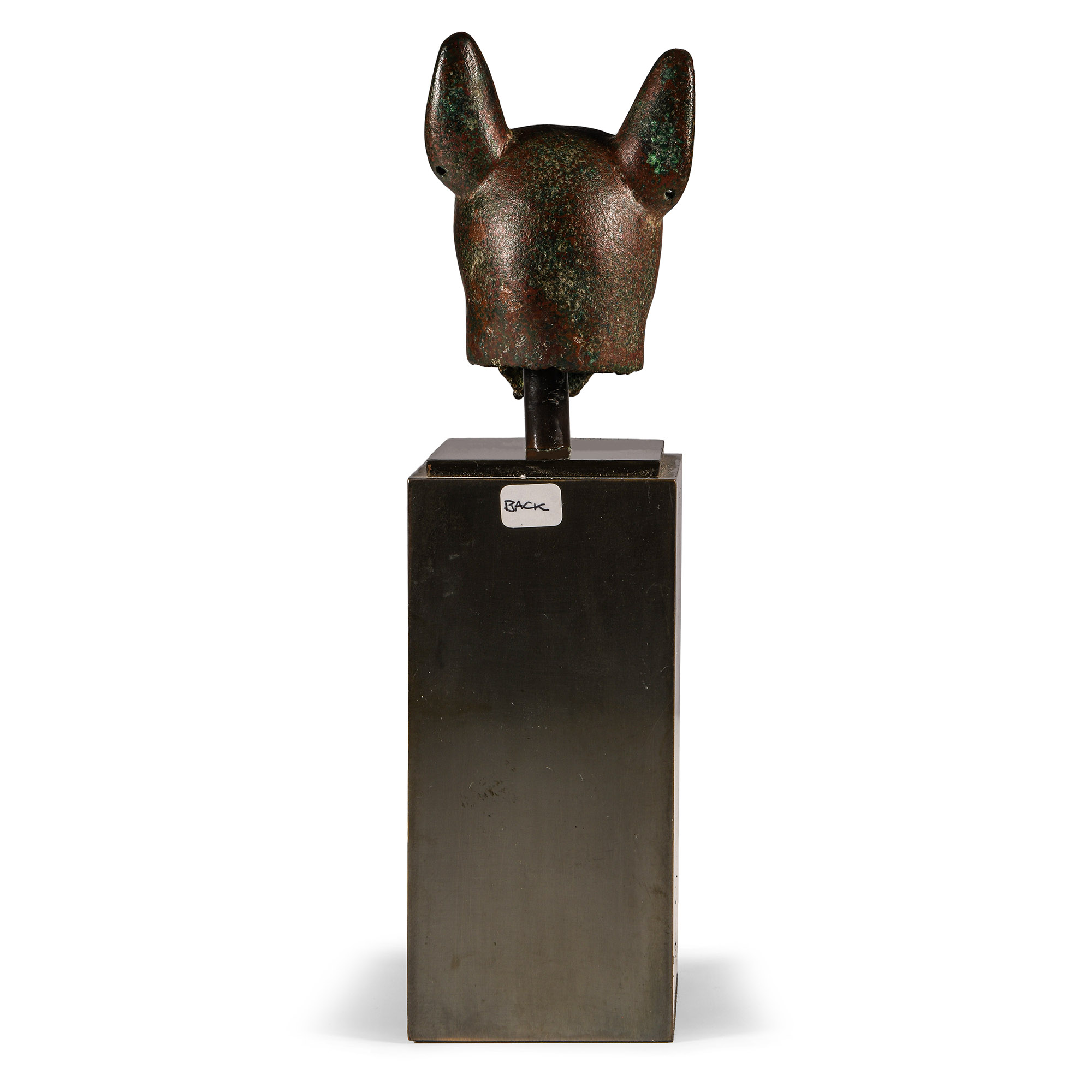 Large Egyptian Bronze Head of a Cat