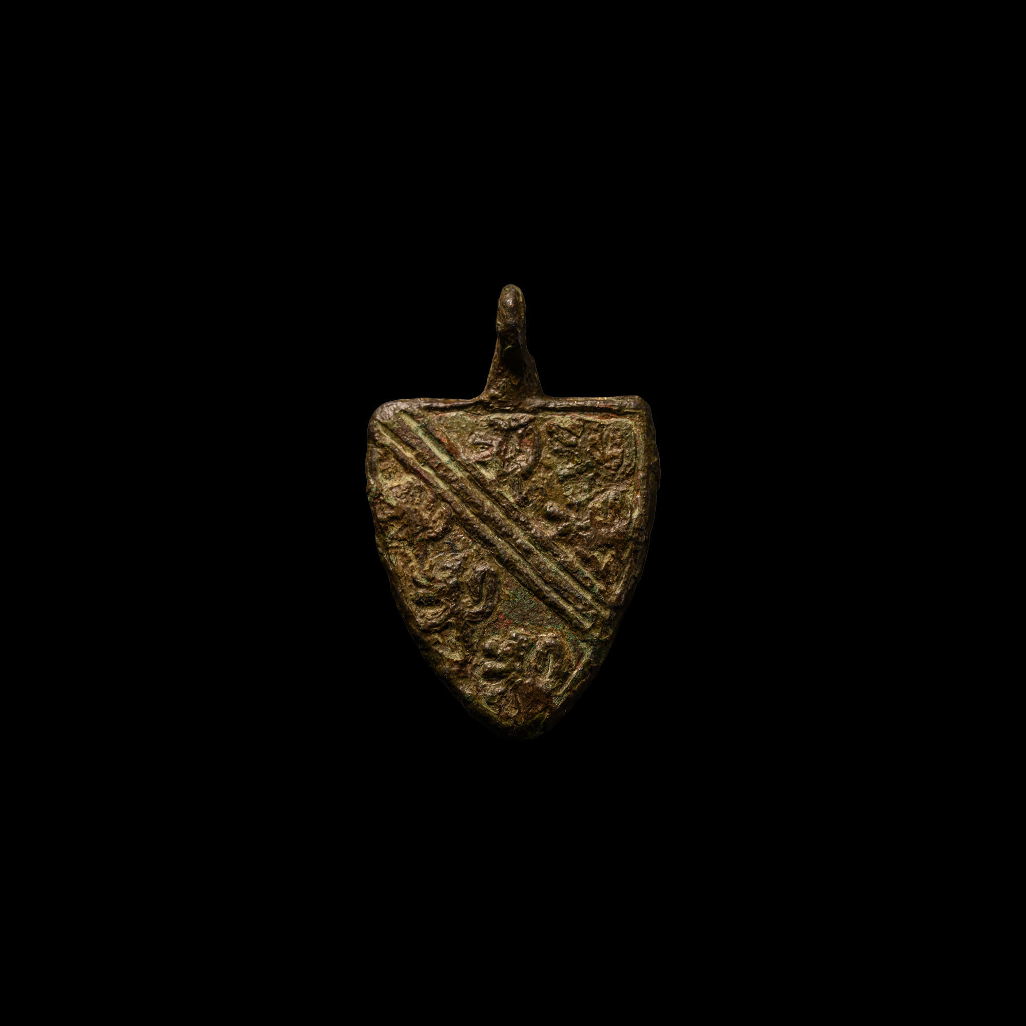 Medieval Bronze Knight's 'De Bohun Family' Heraldic Horse Harness Pendant