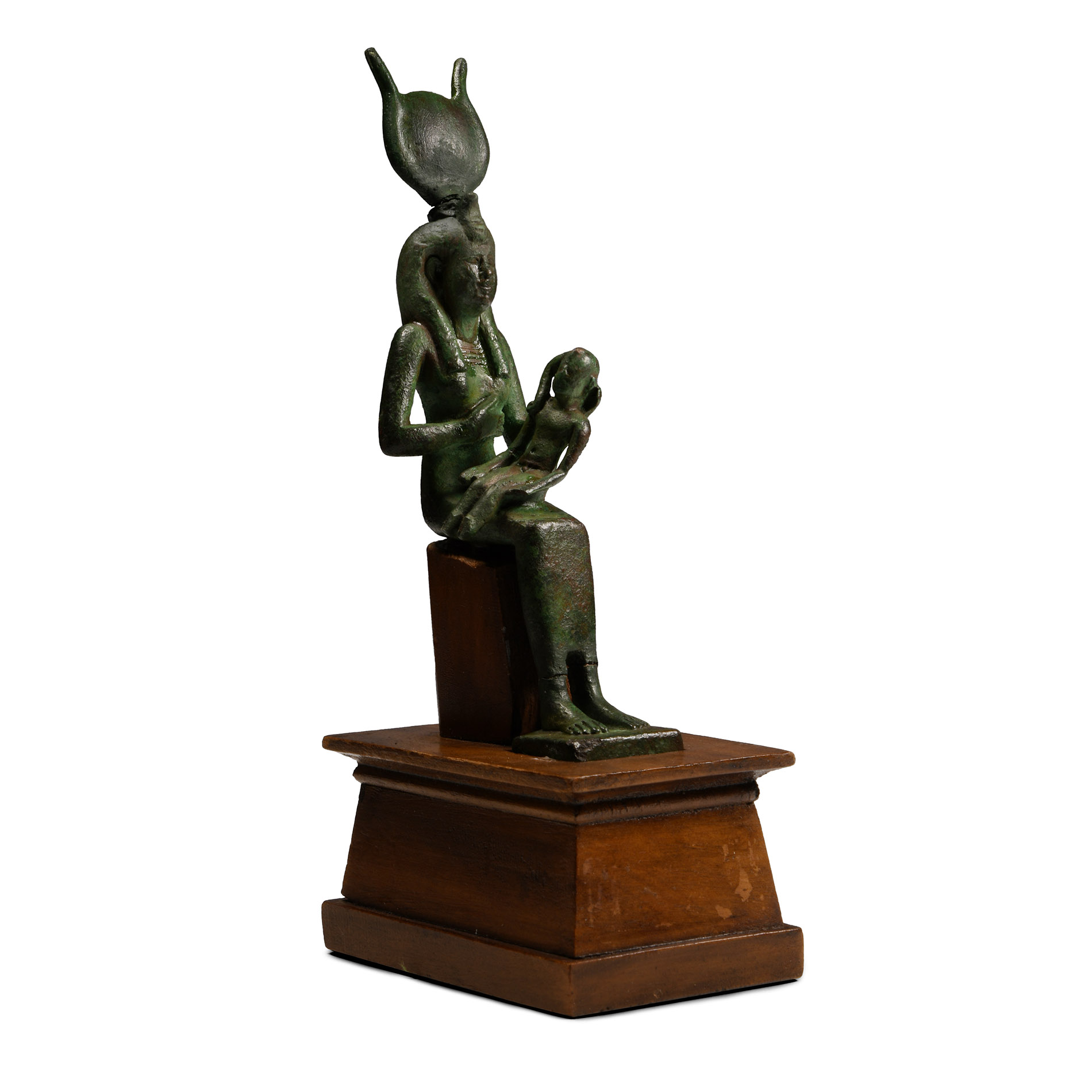 Egyptian Bronze Statuette of Isis in Lactans Pose
