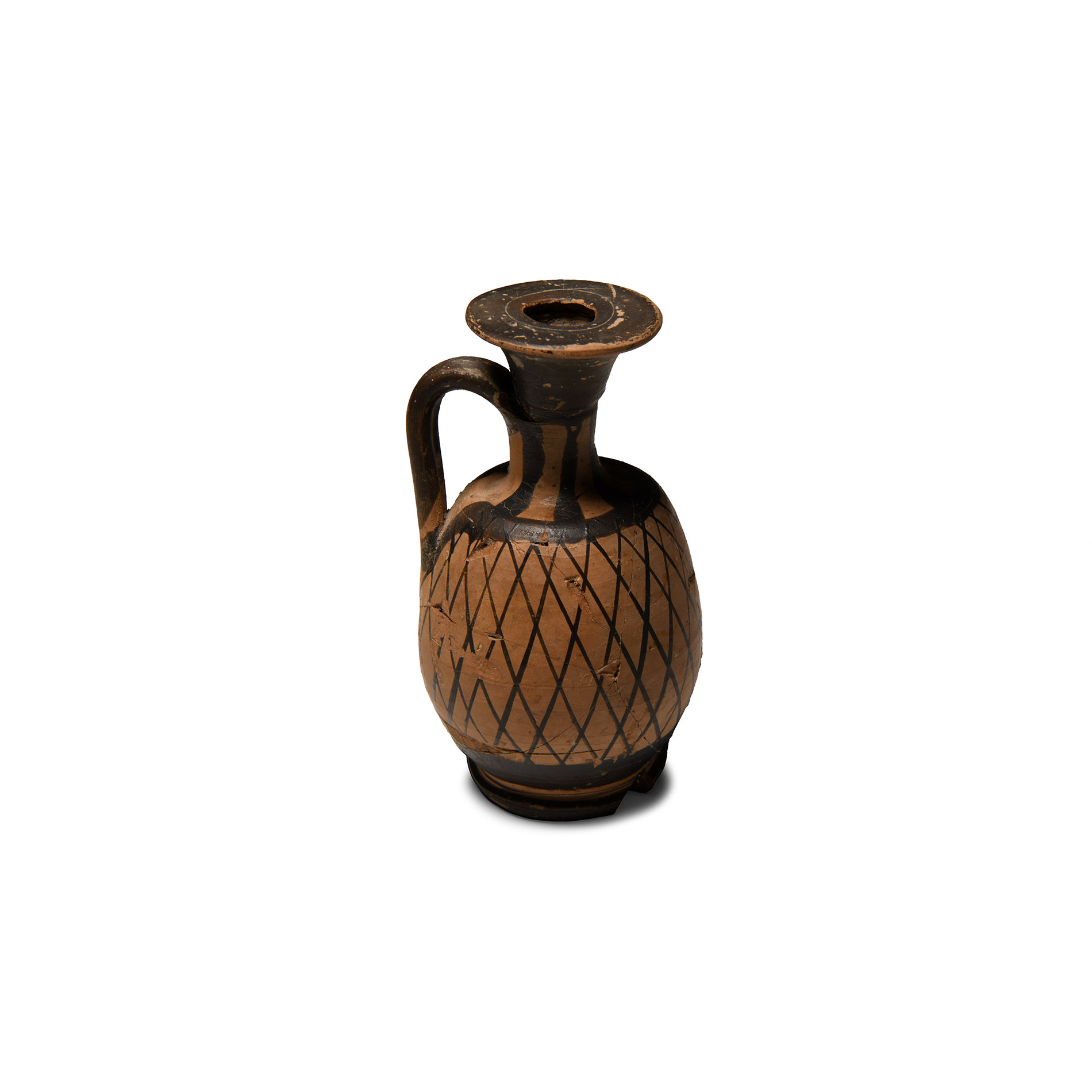 Greek Net-Painted Black-Figure Lekythos