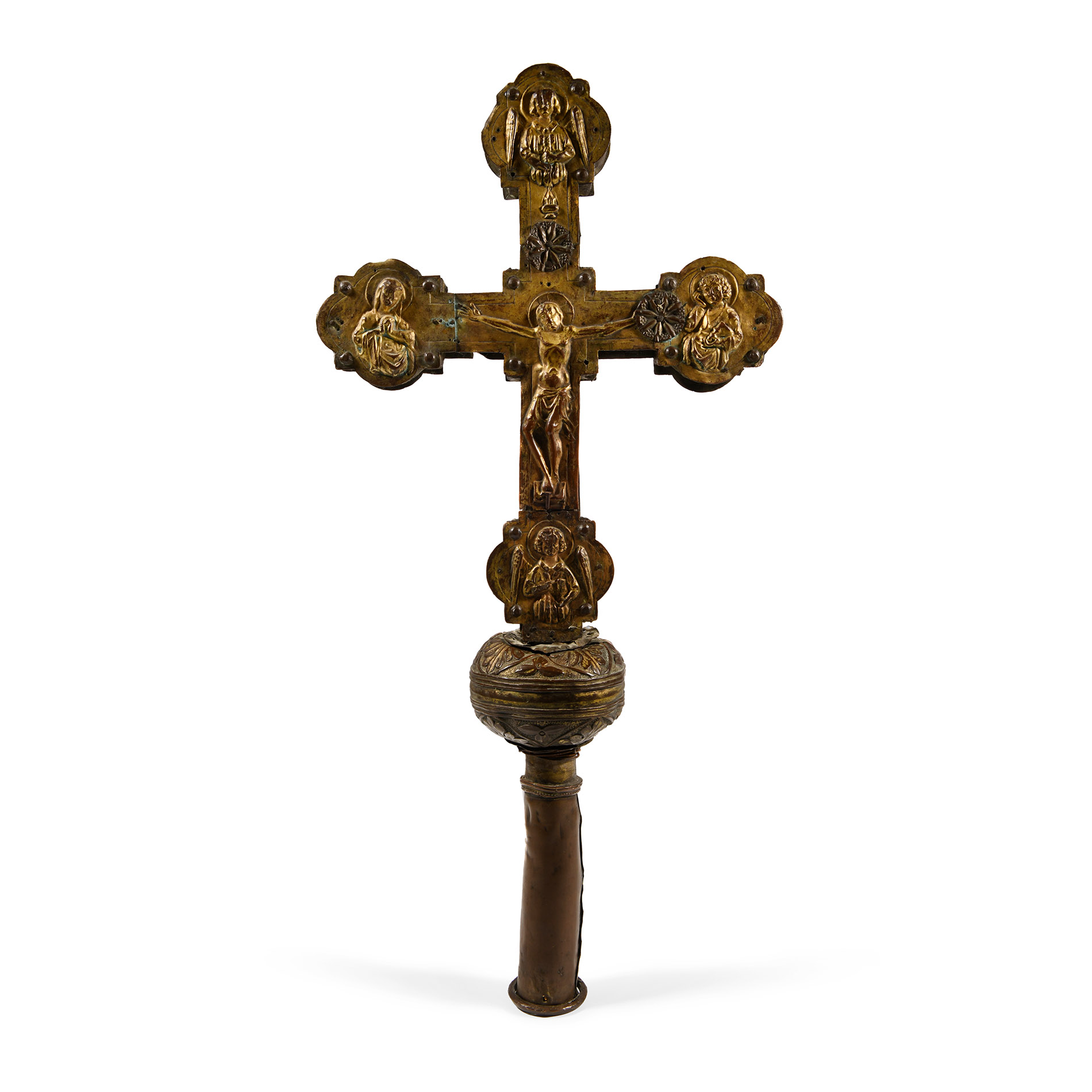 Medieval Gilt Bronze Processional Cross