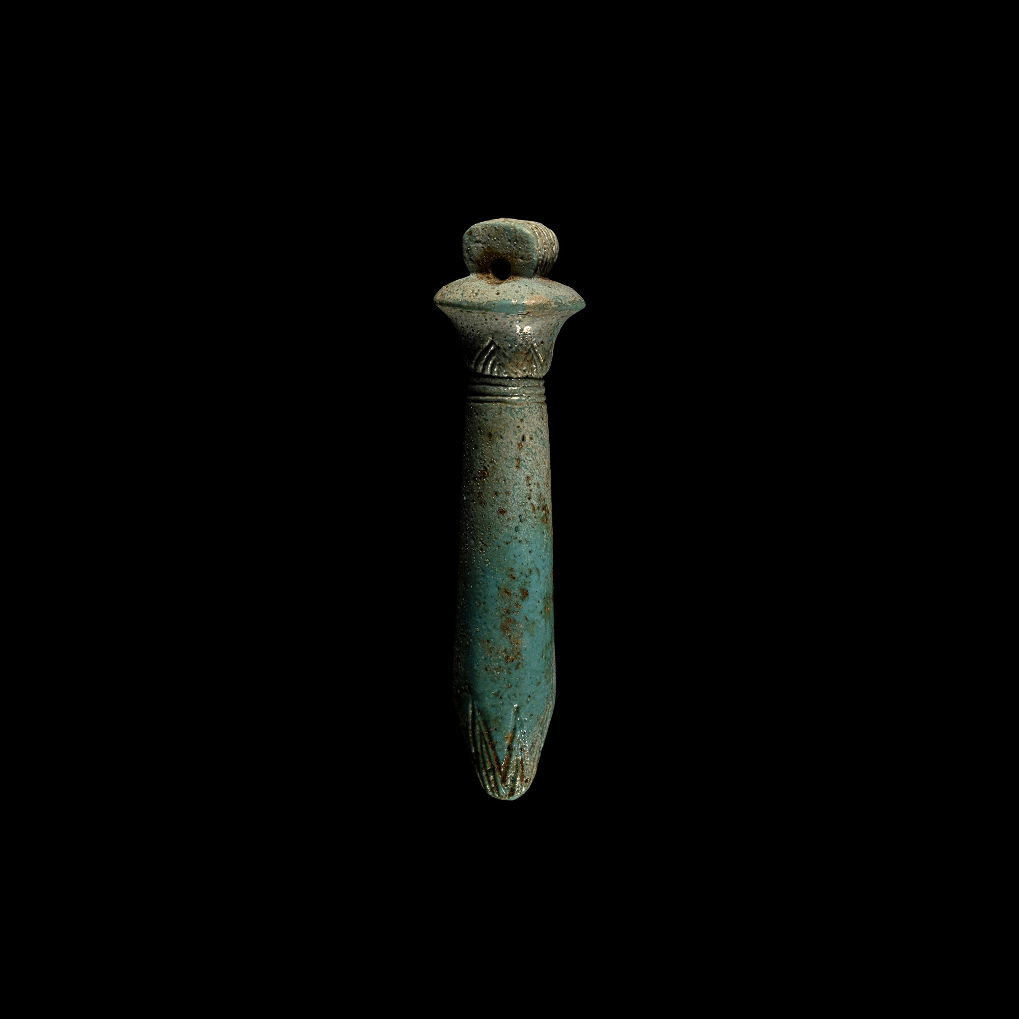 Egyptian Faience Papyrus Stalk Amulet