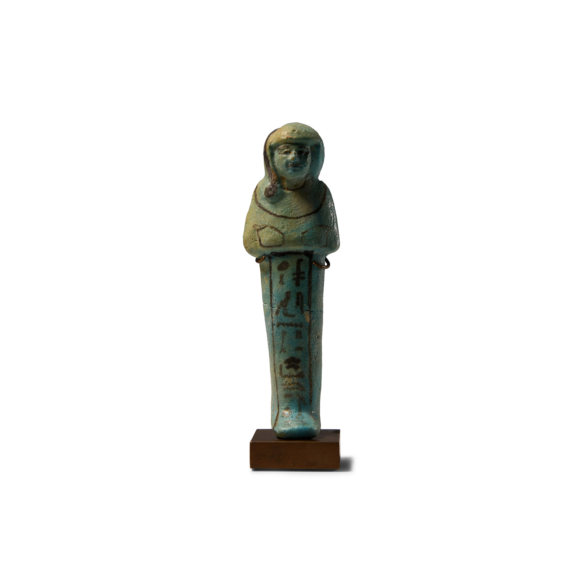 Egyptian Faience Ushabti of a Prince, Sem Priest of Ptah Khaemwaset