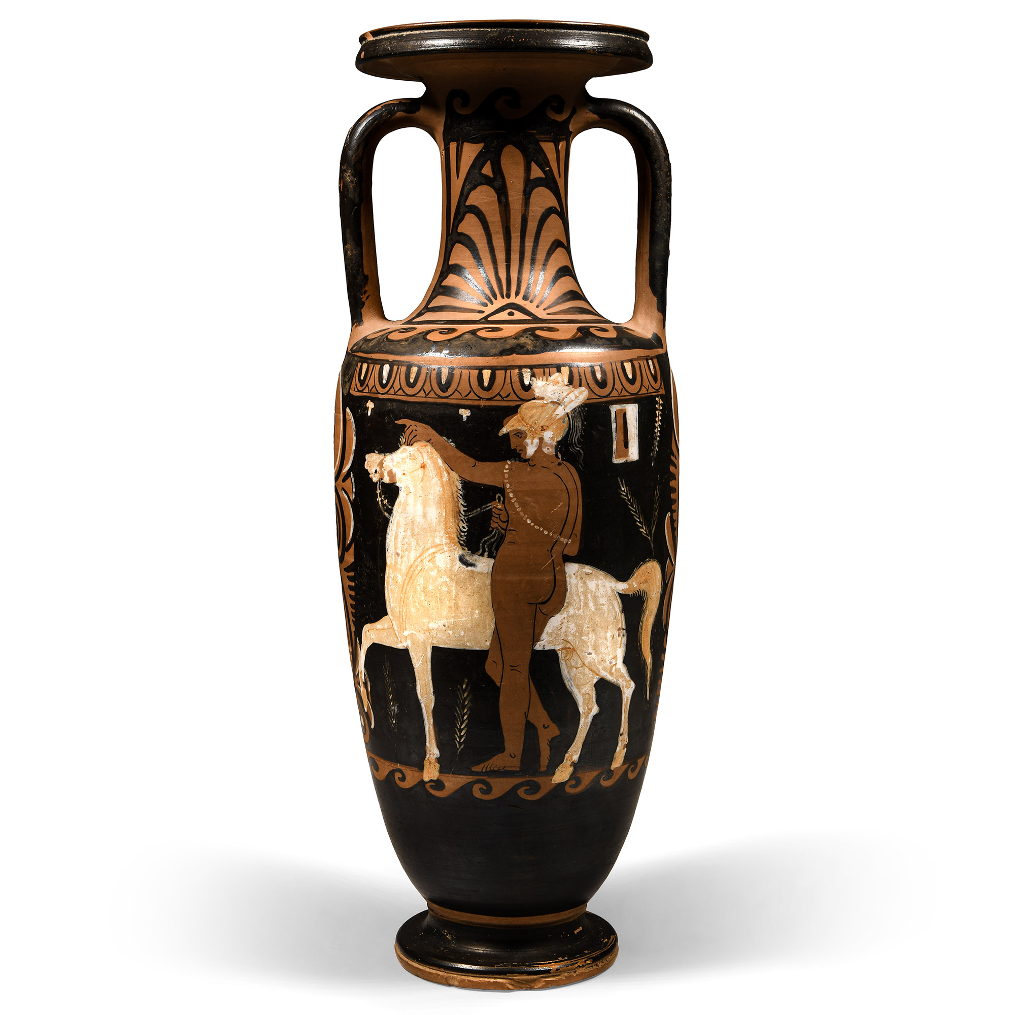 Campanian Red-Figure Neck-Amphora with Cavalryman