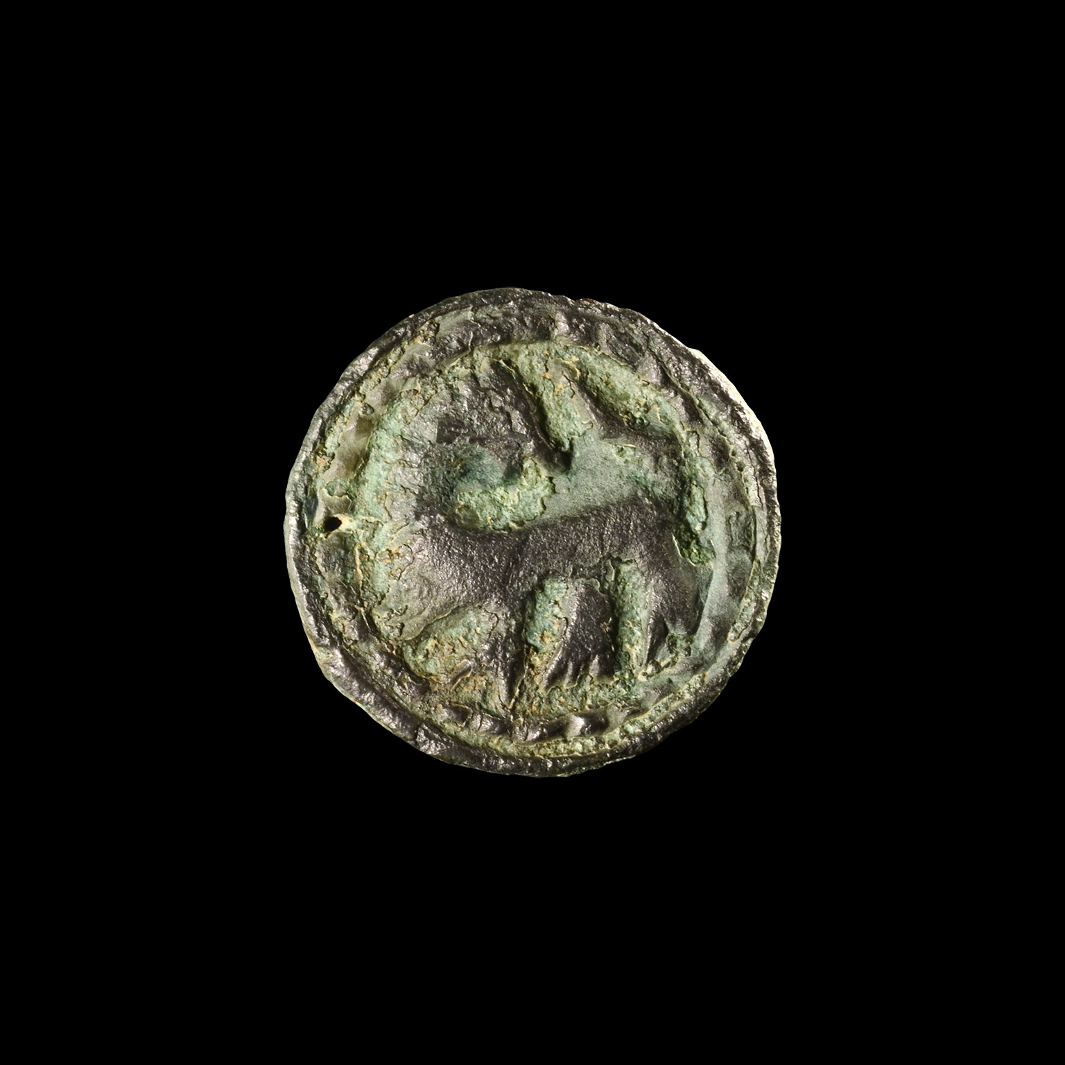 Late Anglo-Saxon 'The Rodings' Bronze Disc Brooch with Regardant Beast