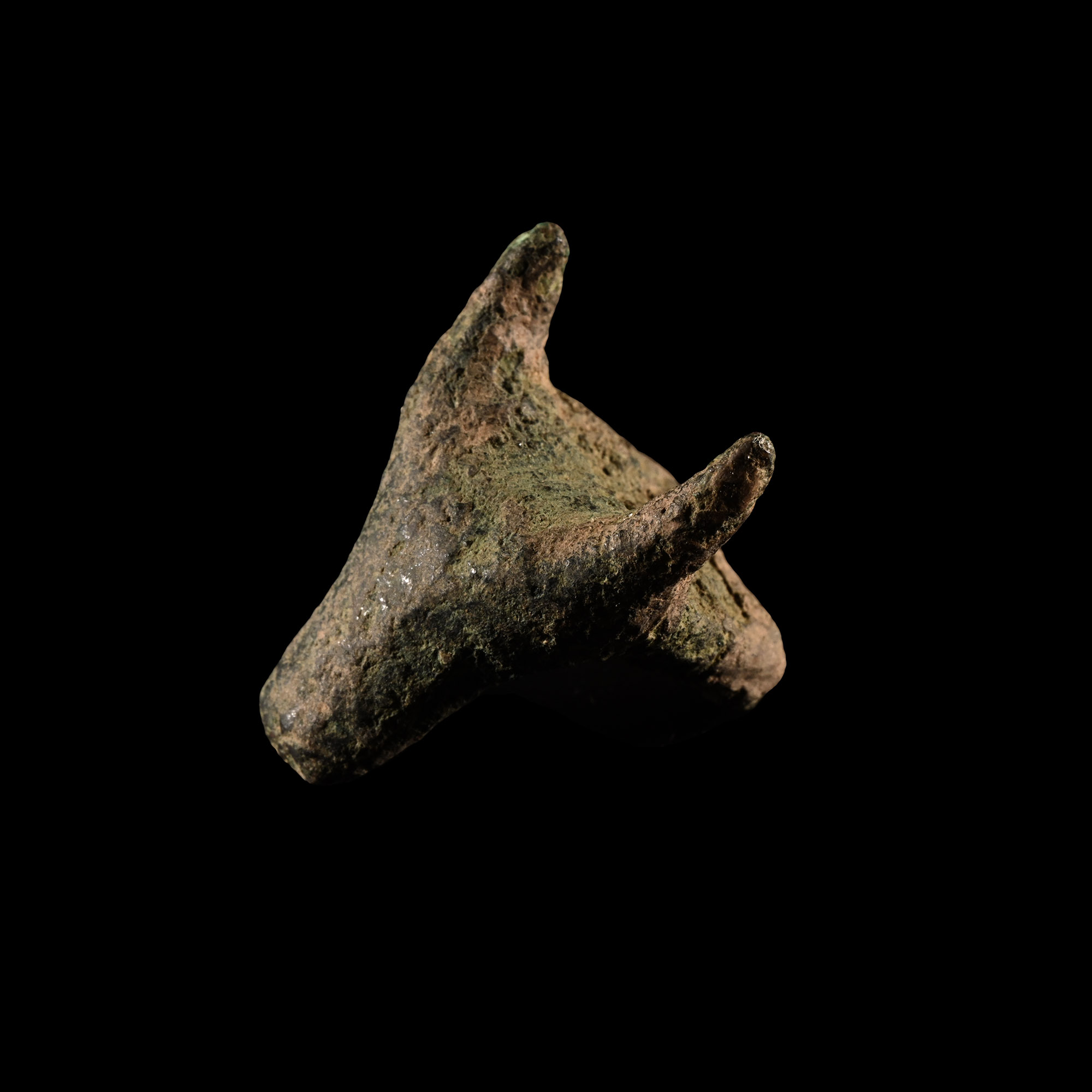 Celtic Bronze Bull's Head Finial