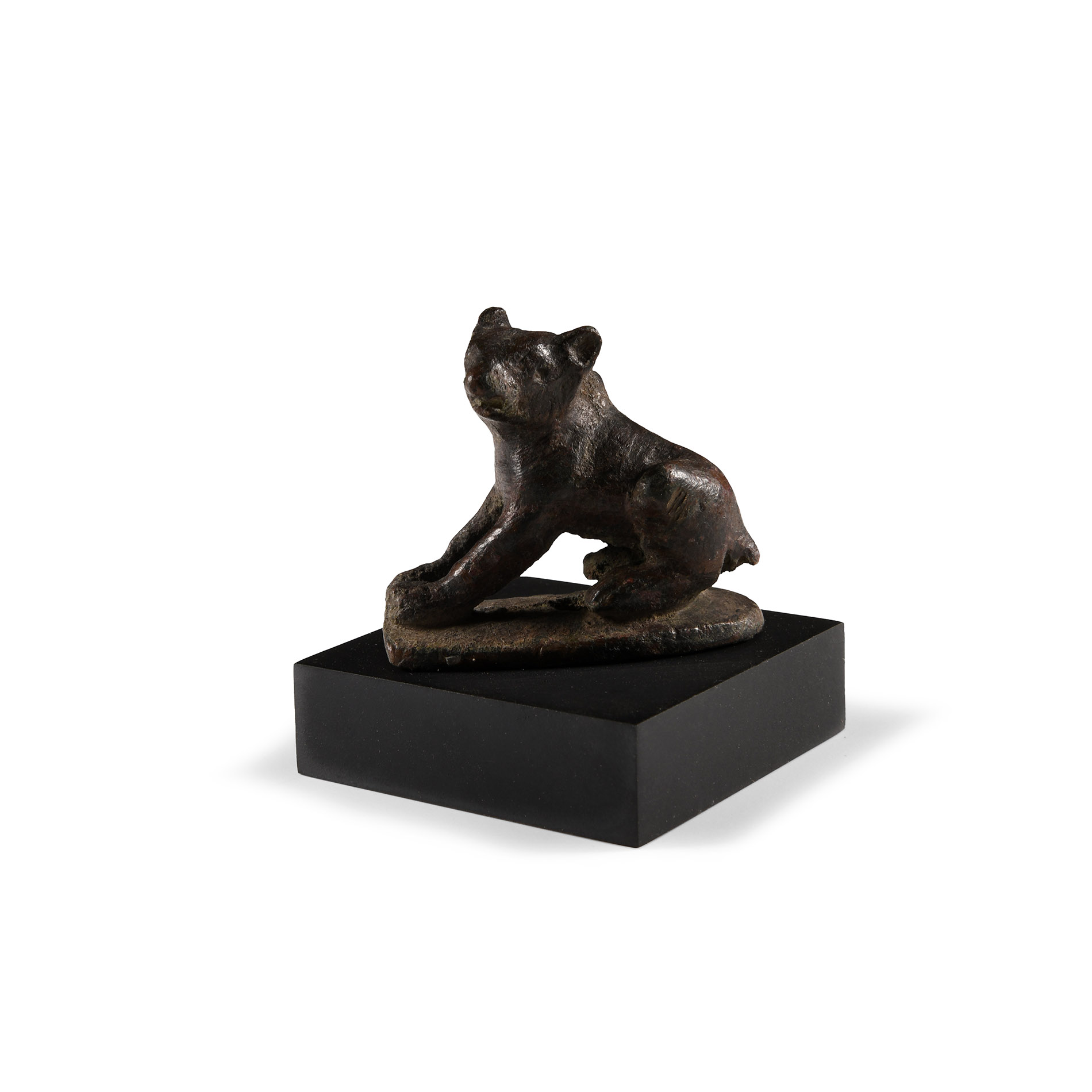 Roman Bronze Crouching Bear Mascot Figure