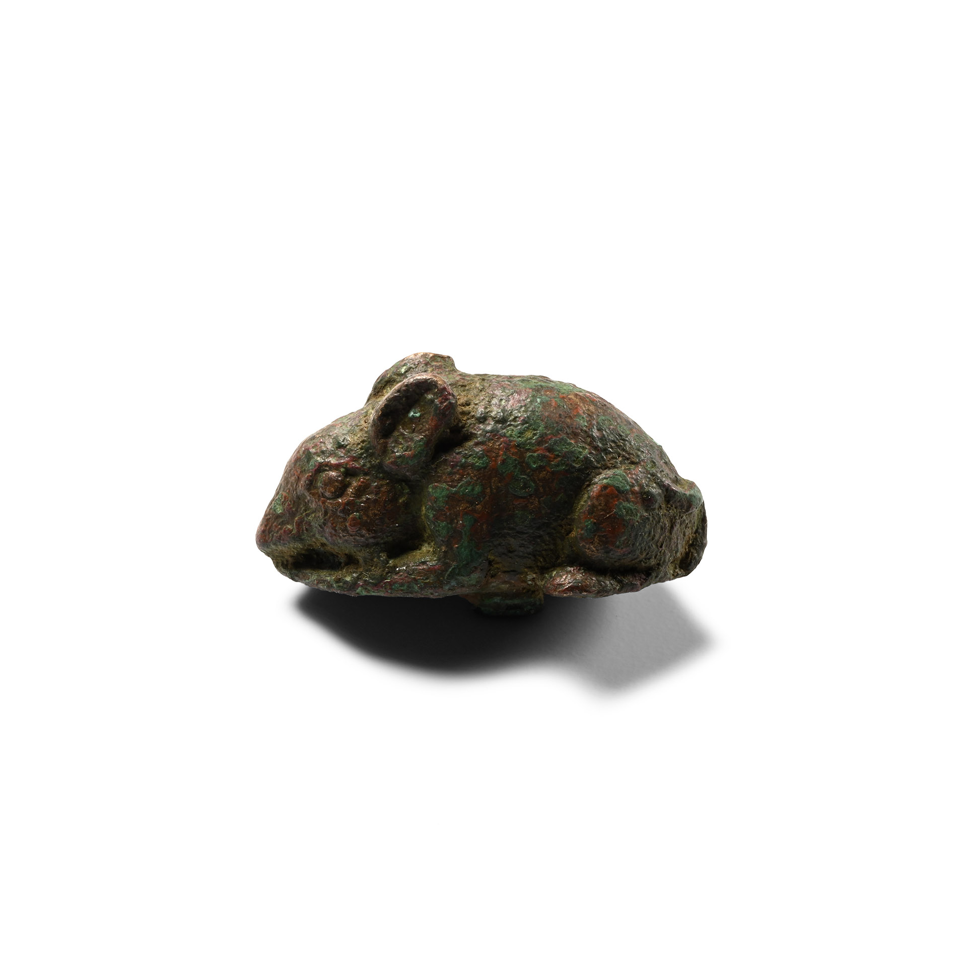 Roman Bronze Nibbling Mouse Statuette