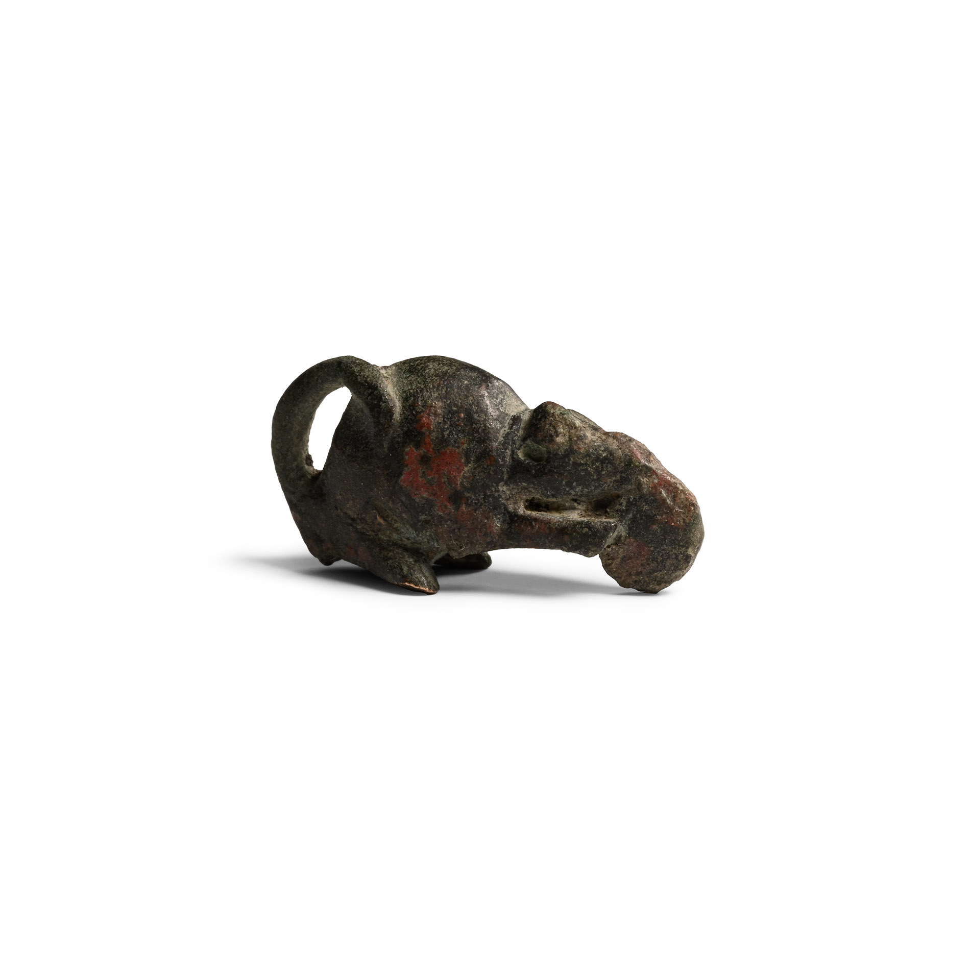 Roman Bronze Mouse Nibbling a Nut Statuette