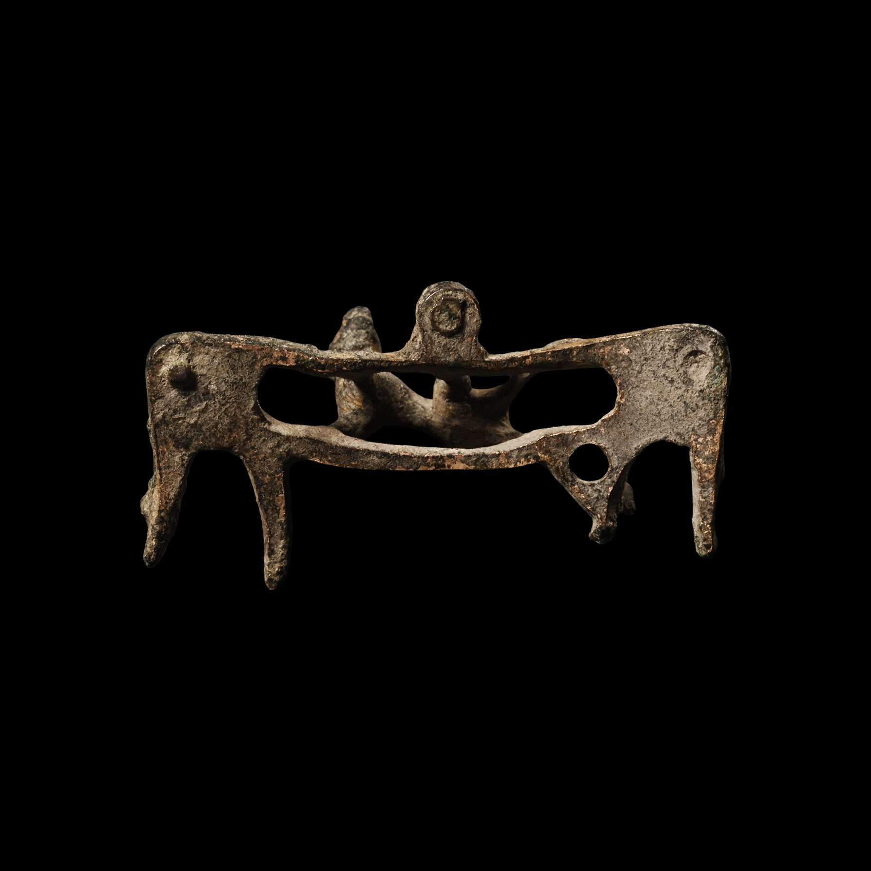 Medieval Gilt Bronze Openwork Panther Mount