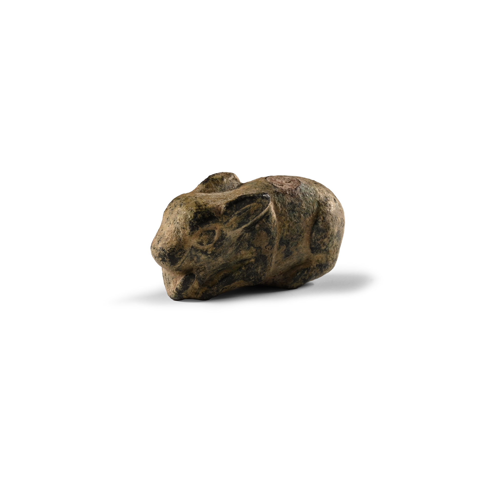 Roman Bronze Crouching Rabbit Statuette