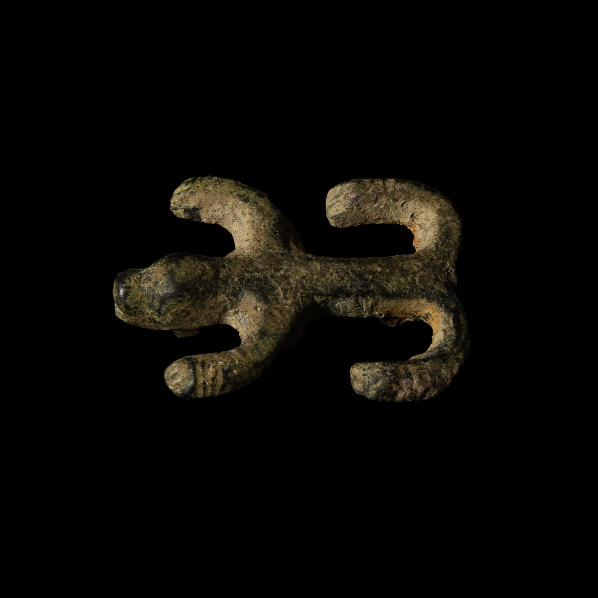 Dark Age Bronze Zoomorphic Mount