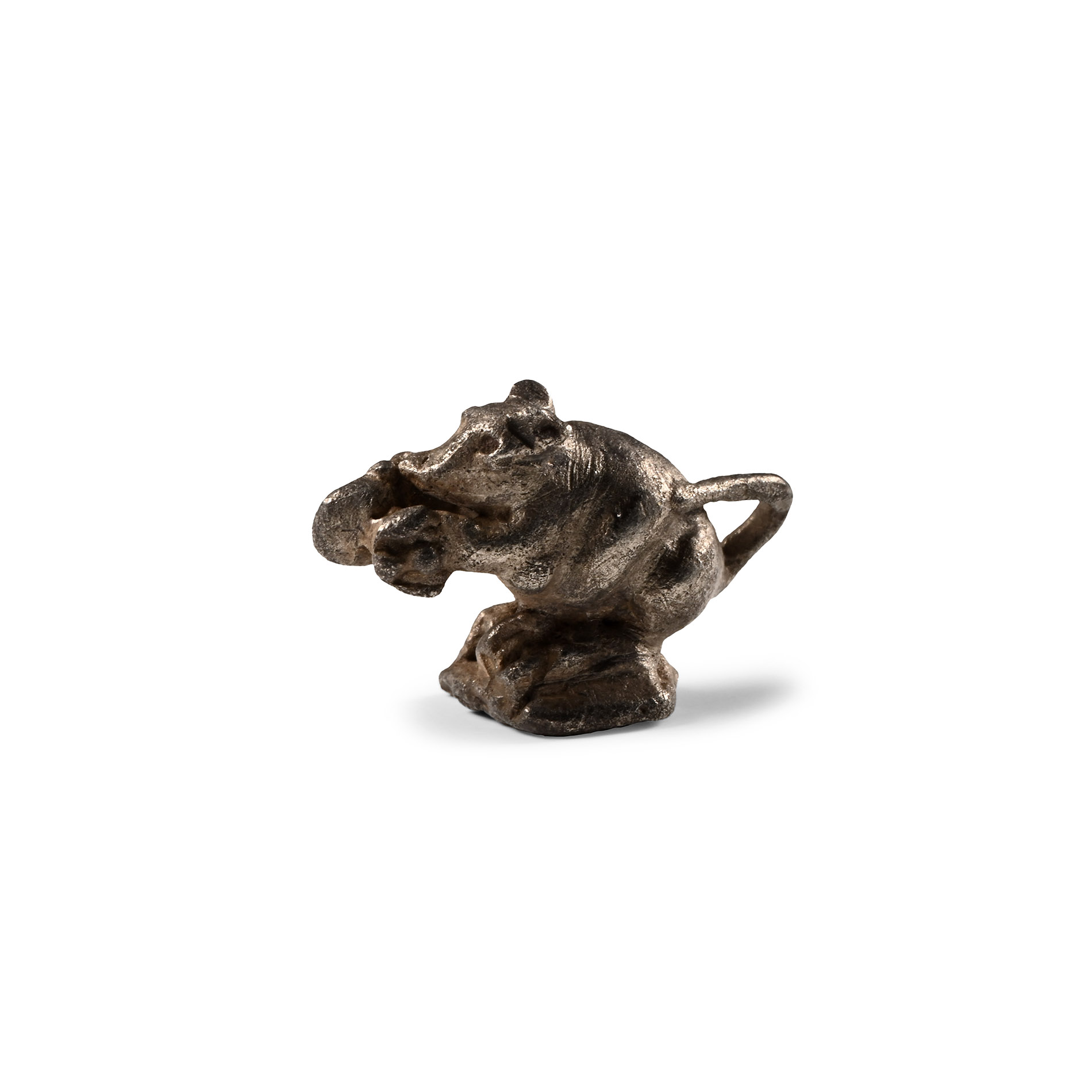 Roman Silver Sitting Mouse Statuette
