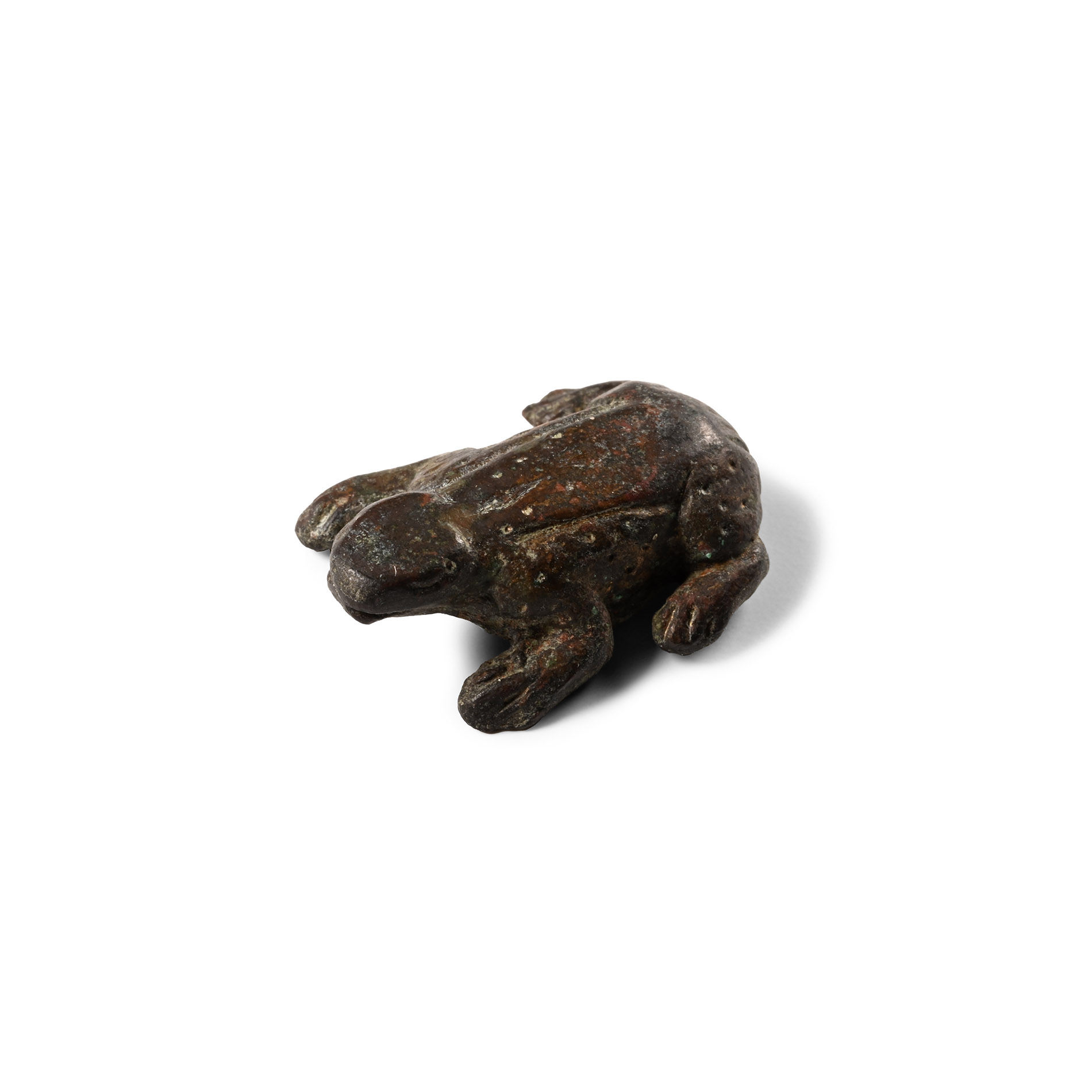 Roman Bronze Crouching Frog