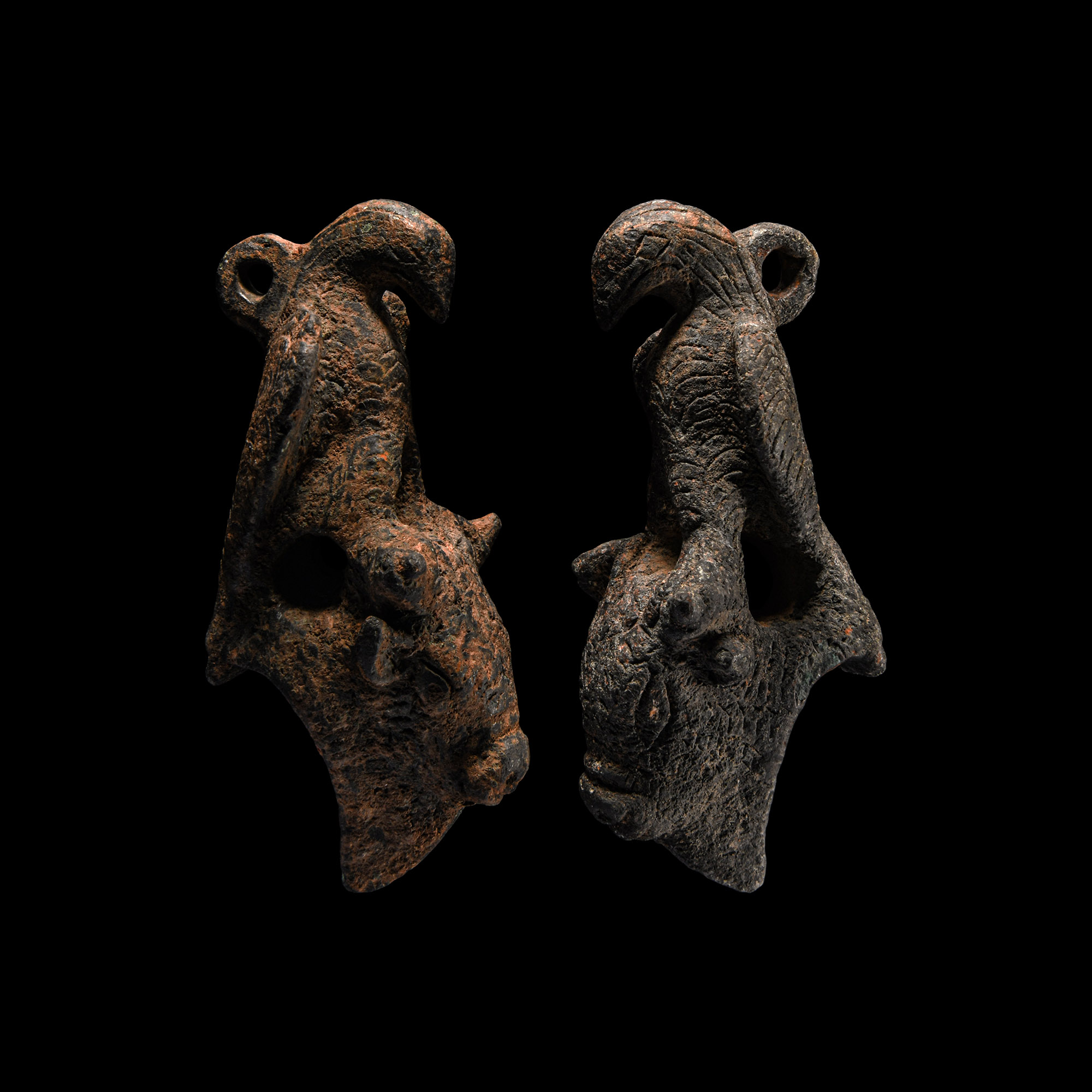 Roman Bronze Jupiter Dolichenus Eagle Pair