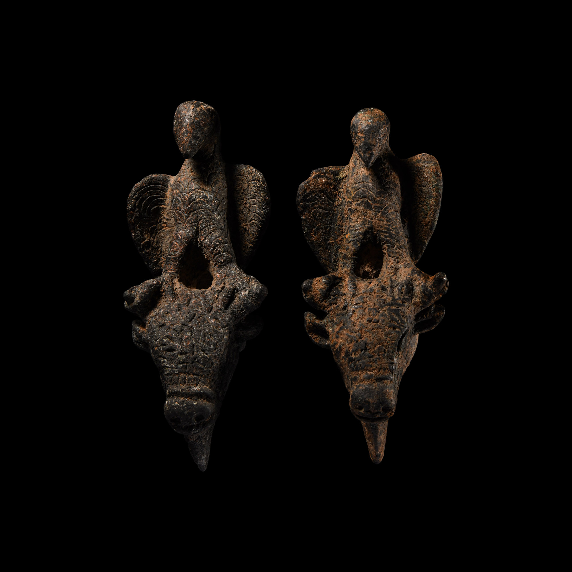 Roman Bronze Jupiter Dolichenus Eagle Pair