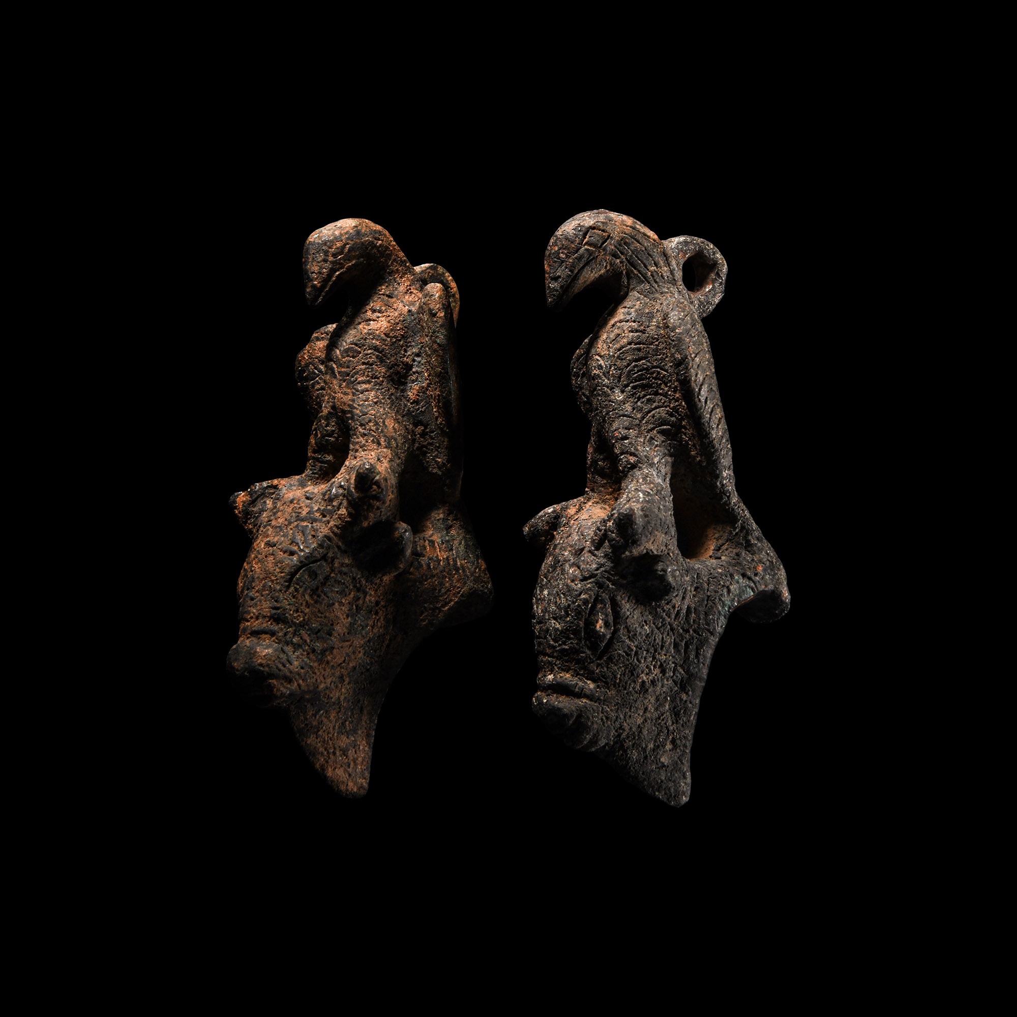 Roman Bronze Jupiter Dolichenus Eagle Pair