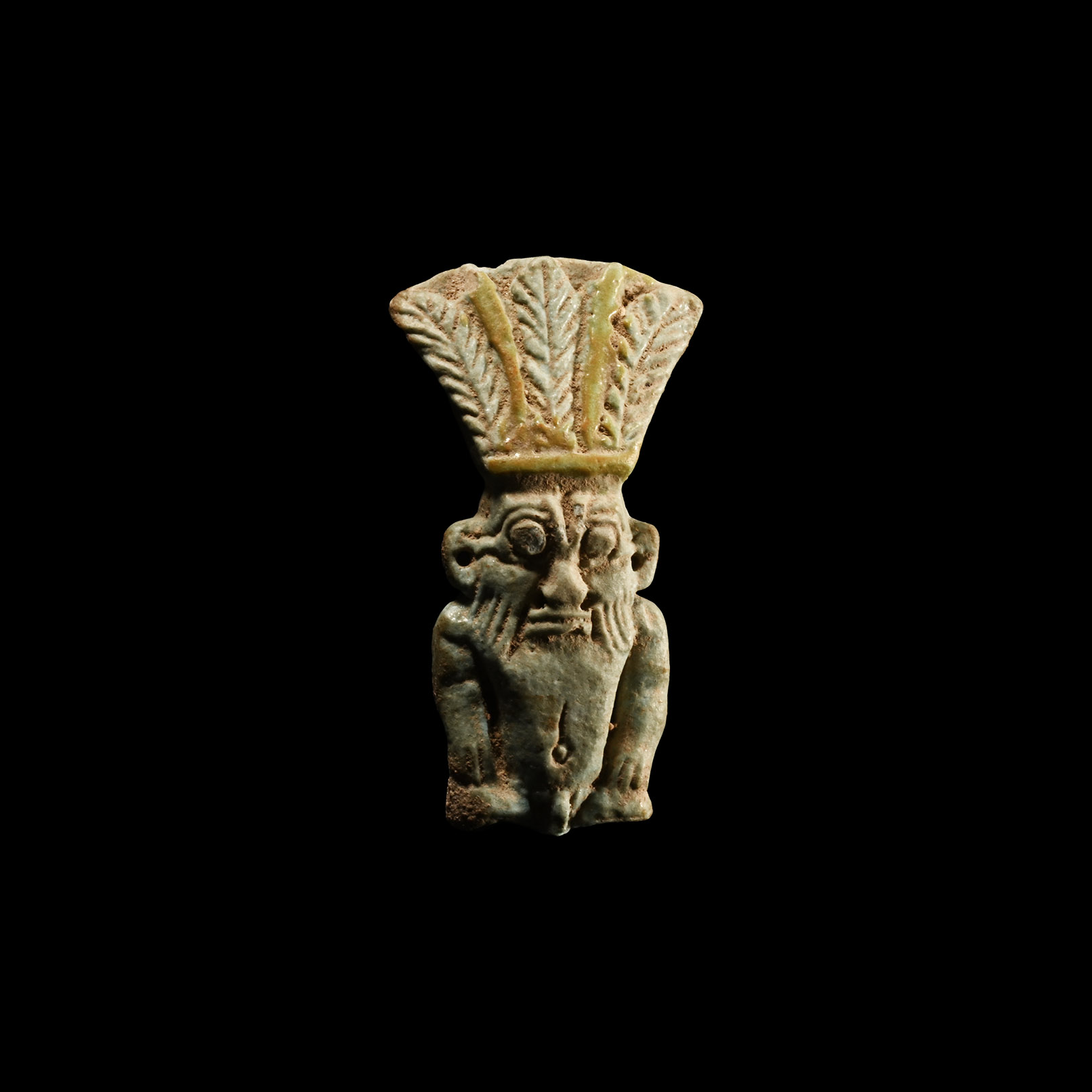 Egyptian Faience Amulet of Bes