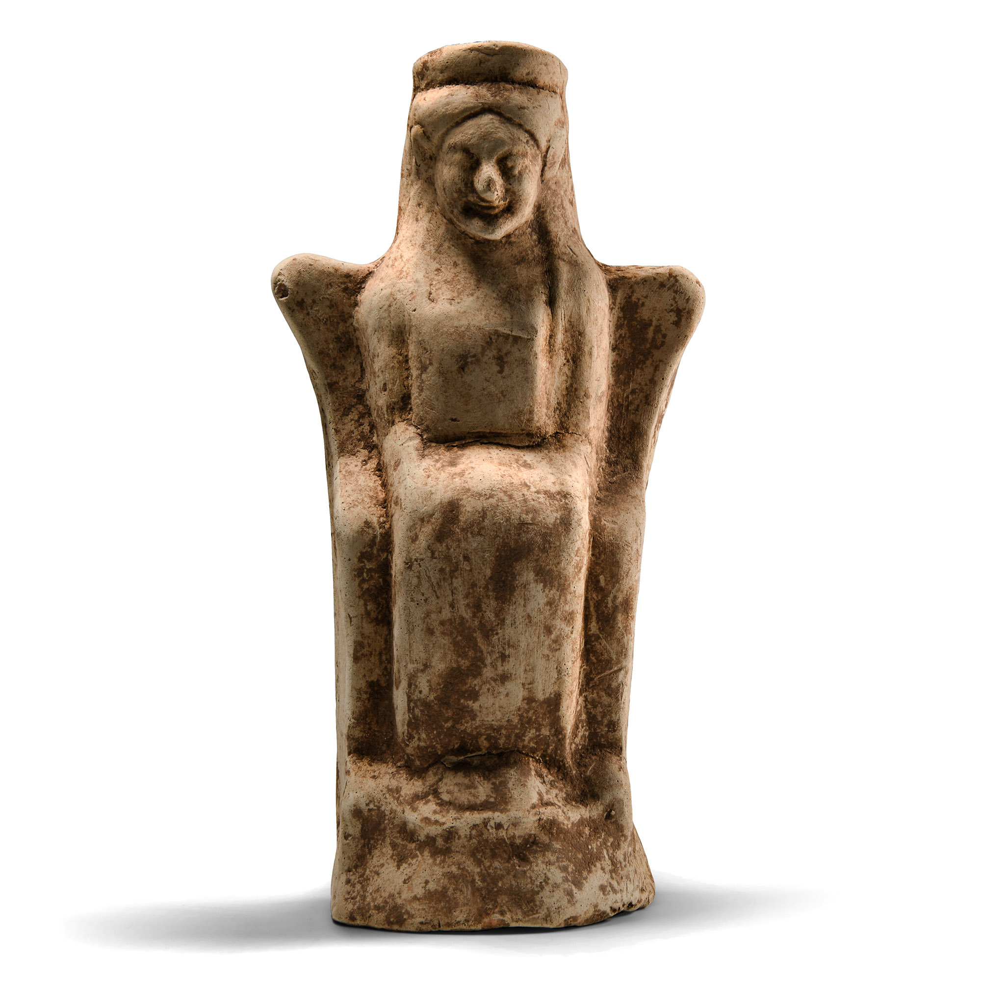 Archaic Greek Terracotta Seated Goddess