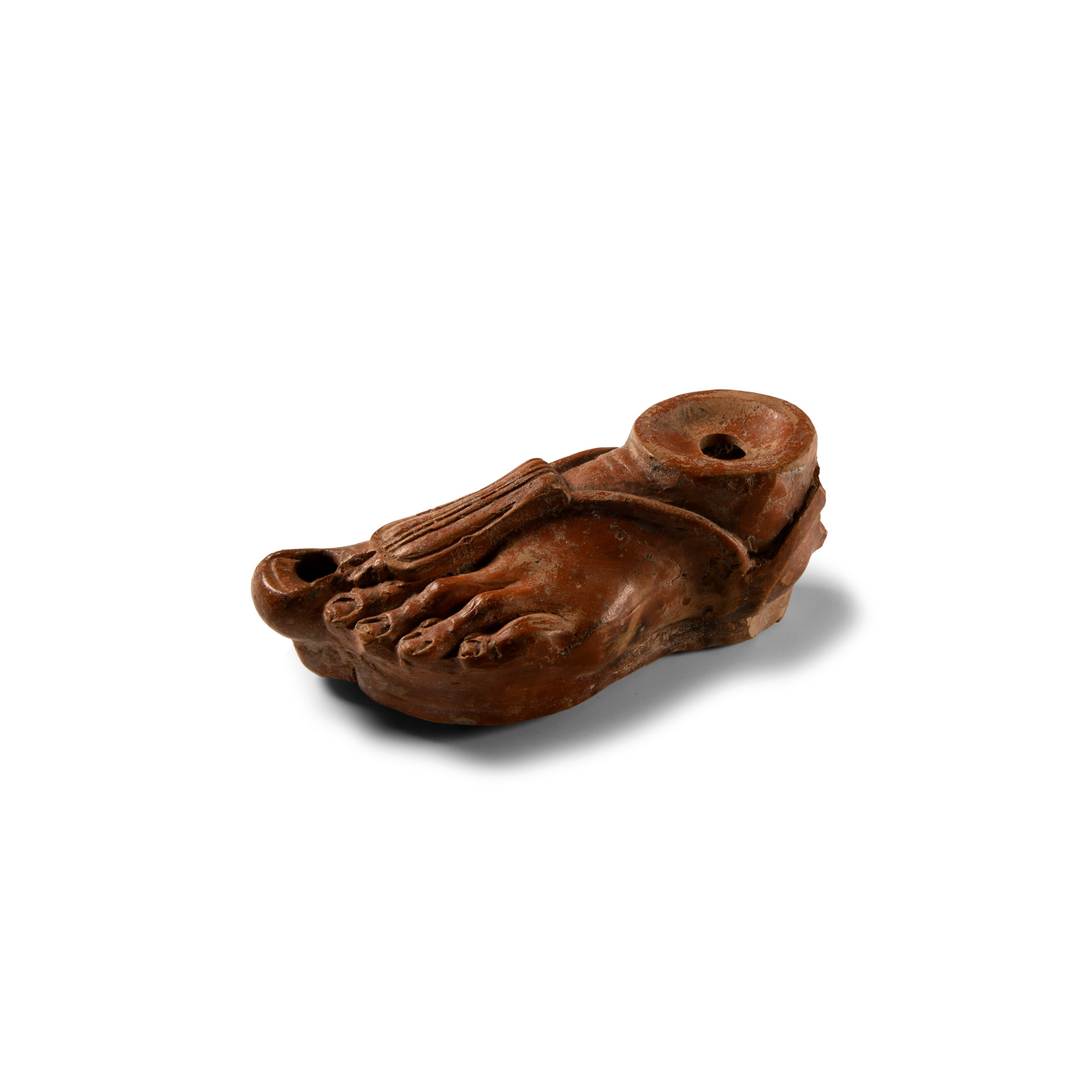 Roman Terracotta Foot Lamp