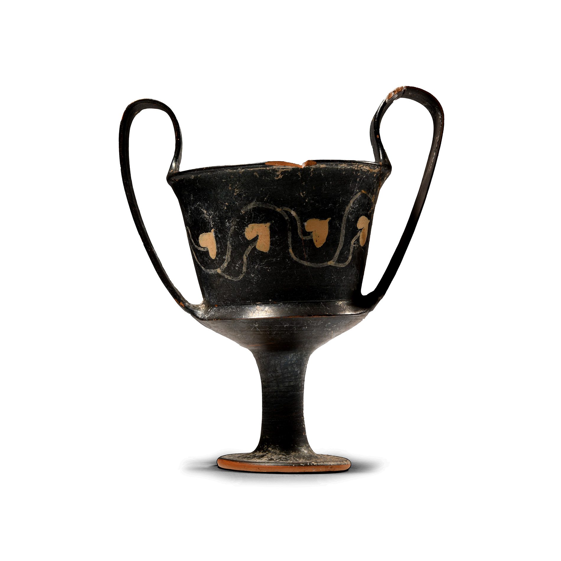 South Italian Blackware Kantharos with Ivy Branch