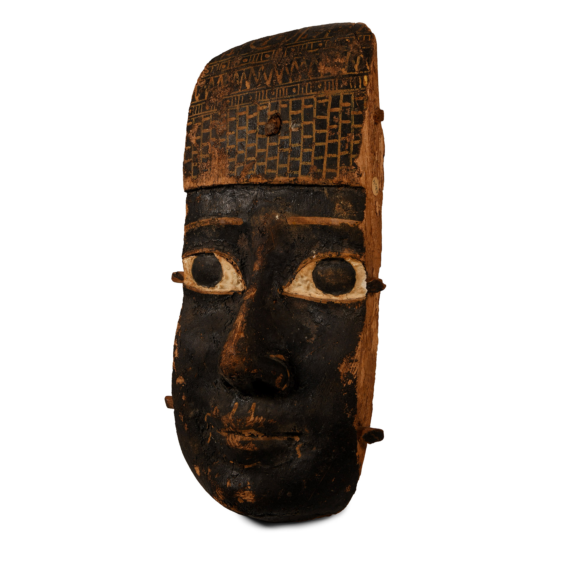 Egyptian Painted Wooden Mummy Mask