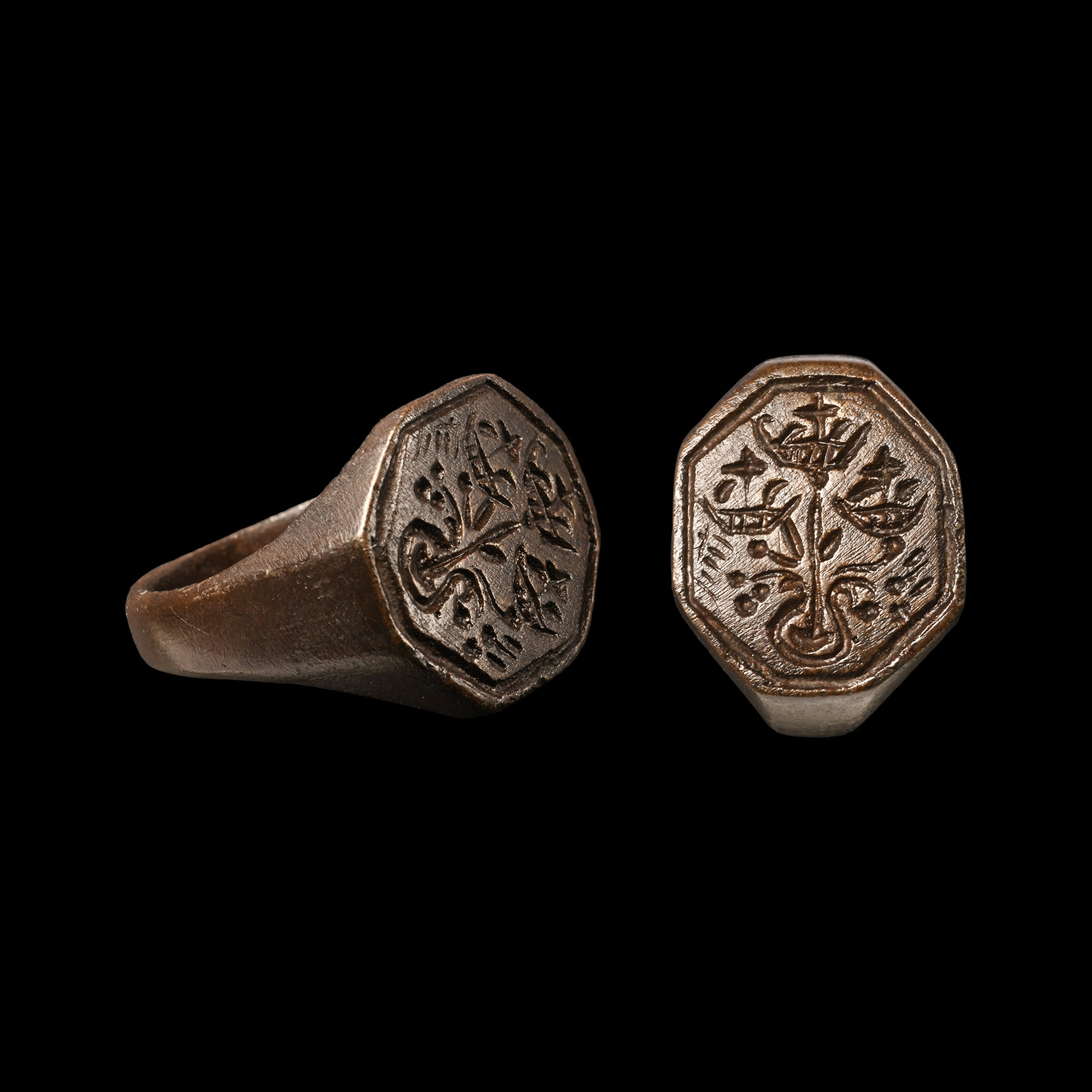Medieval Bronze Merchant's Signet Ring