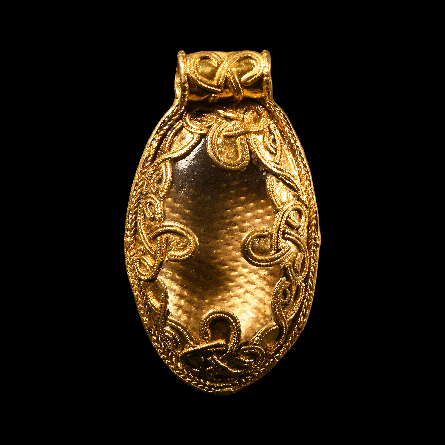 Viking Age Gold and Rock Crystal Pendant