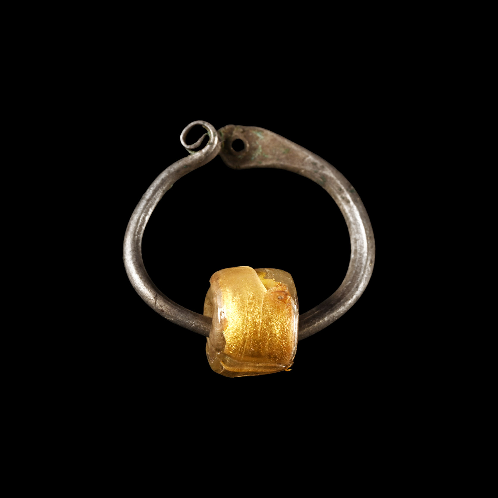 Viking Age Silver Earring with Bead